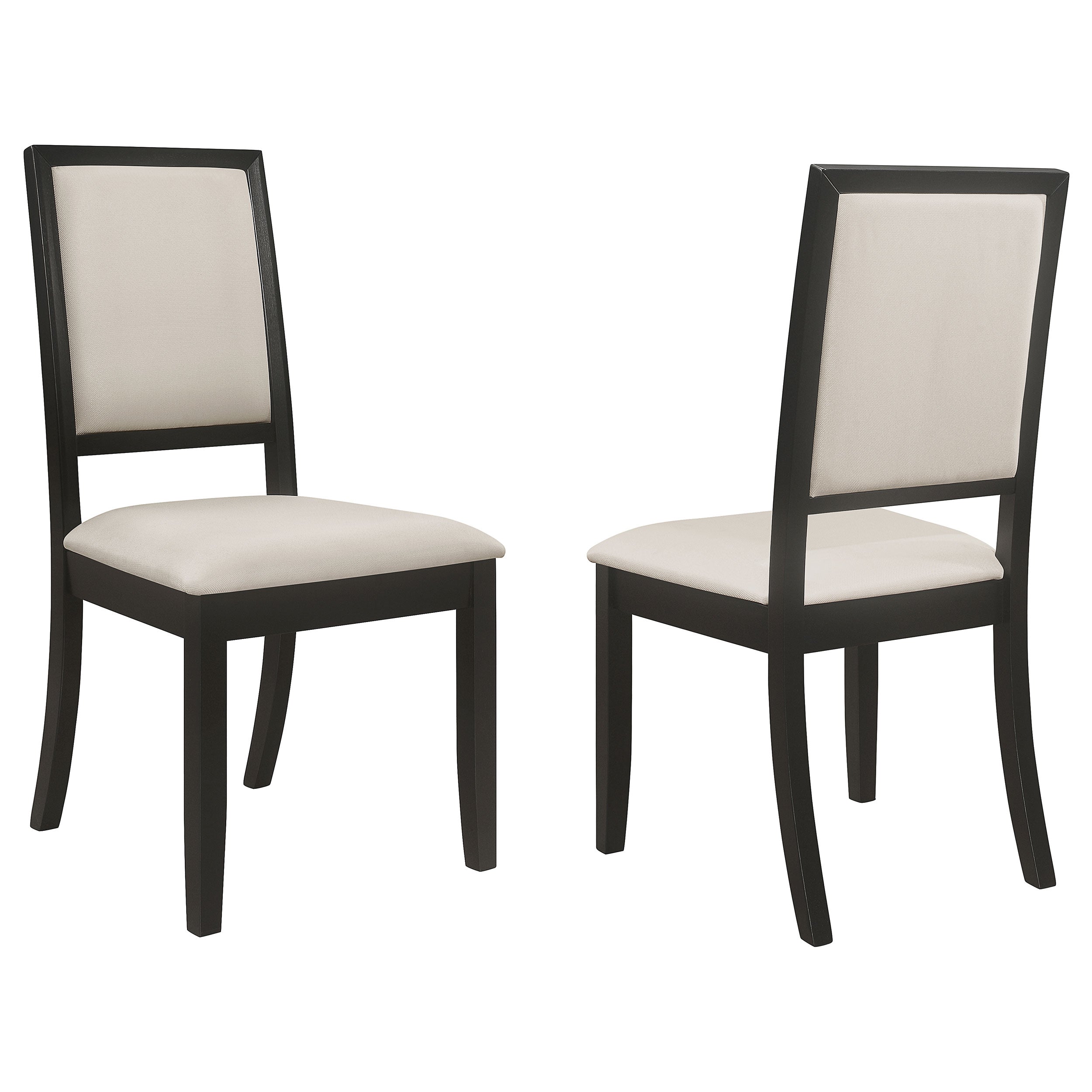 Louise Upholstered Wood Dining Side Chair Black (Set of 2) — view 1