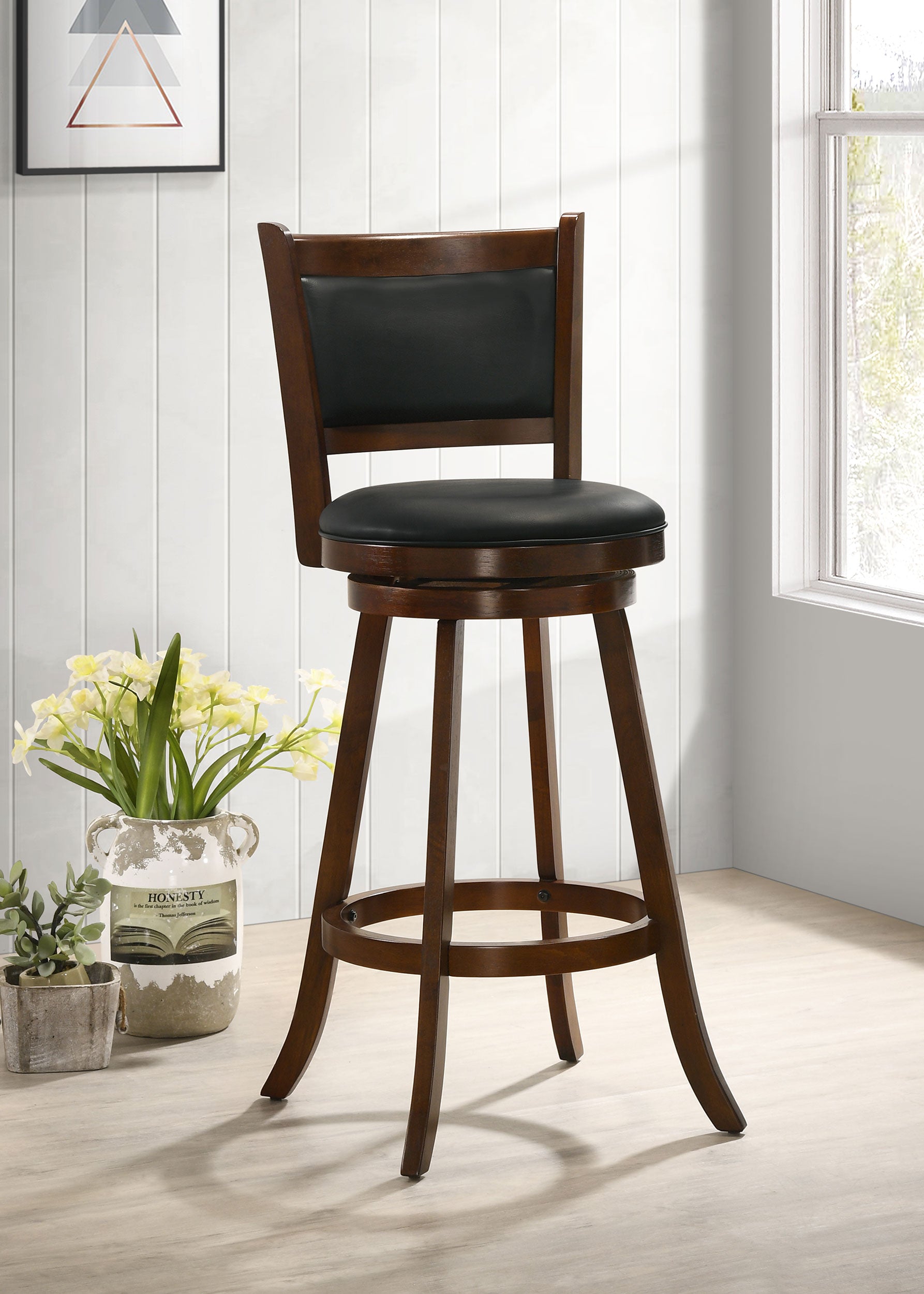 Broxton Upholstered Swivel Bar Chair Chestnut (Set of 2) — view 2