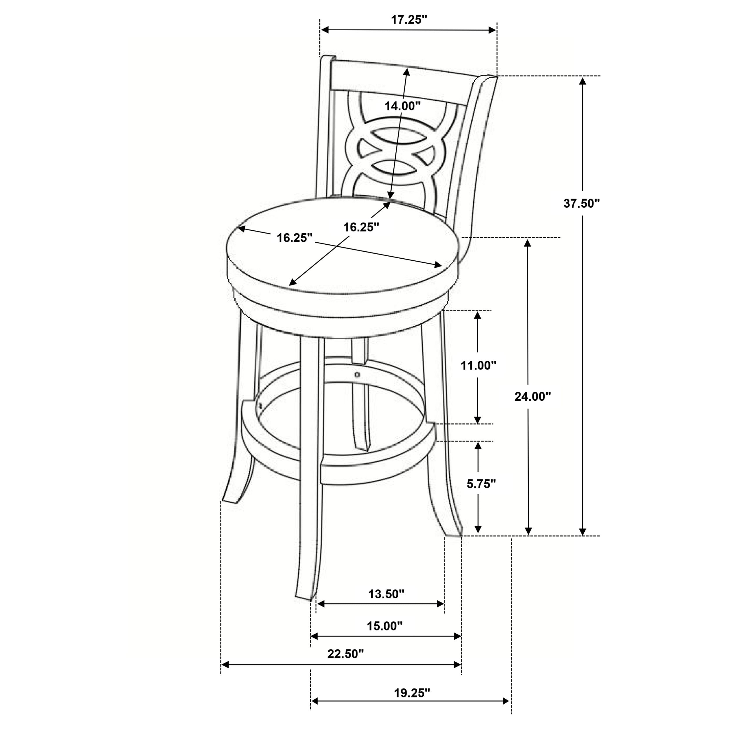 Calecita Wood Swivel Counter Stool Cappuccino (Set of 2) — view 13