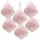 Christmas Ball Ornaments, Glass Decorative Hanging Ball Christmas Tree Ornaments For Holiday Party Decorations (Set of 6) - Pink