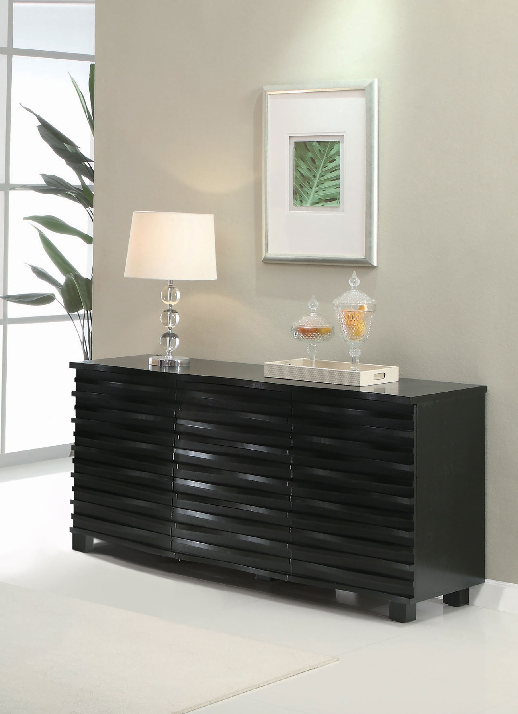 Stanton 3-drawer Sideboard Buffet Storage Cabinet Black — view 2