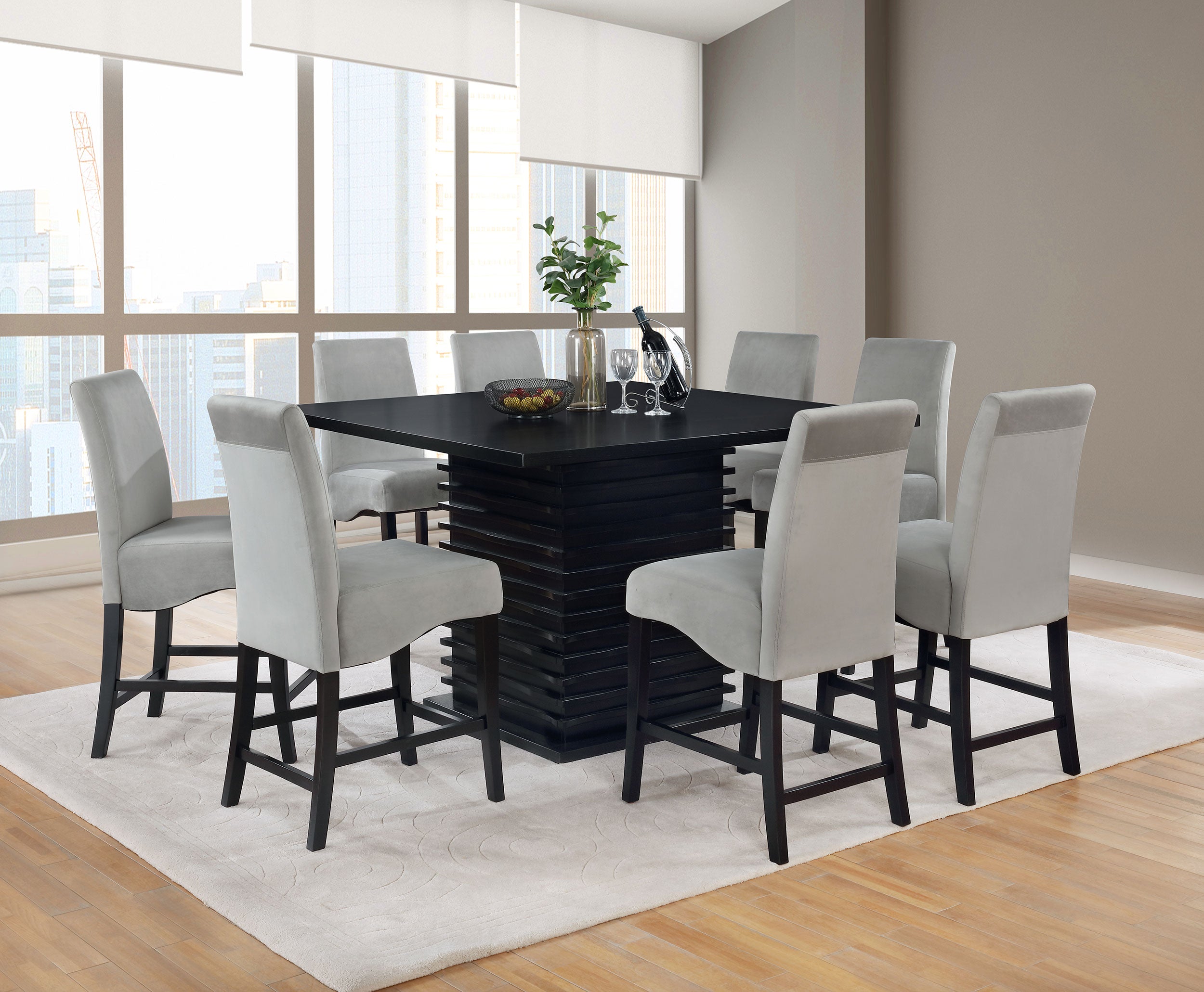 Stanton 9-piece Square Counter Height Dining Table Set Grey — view 1