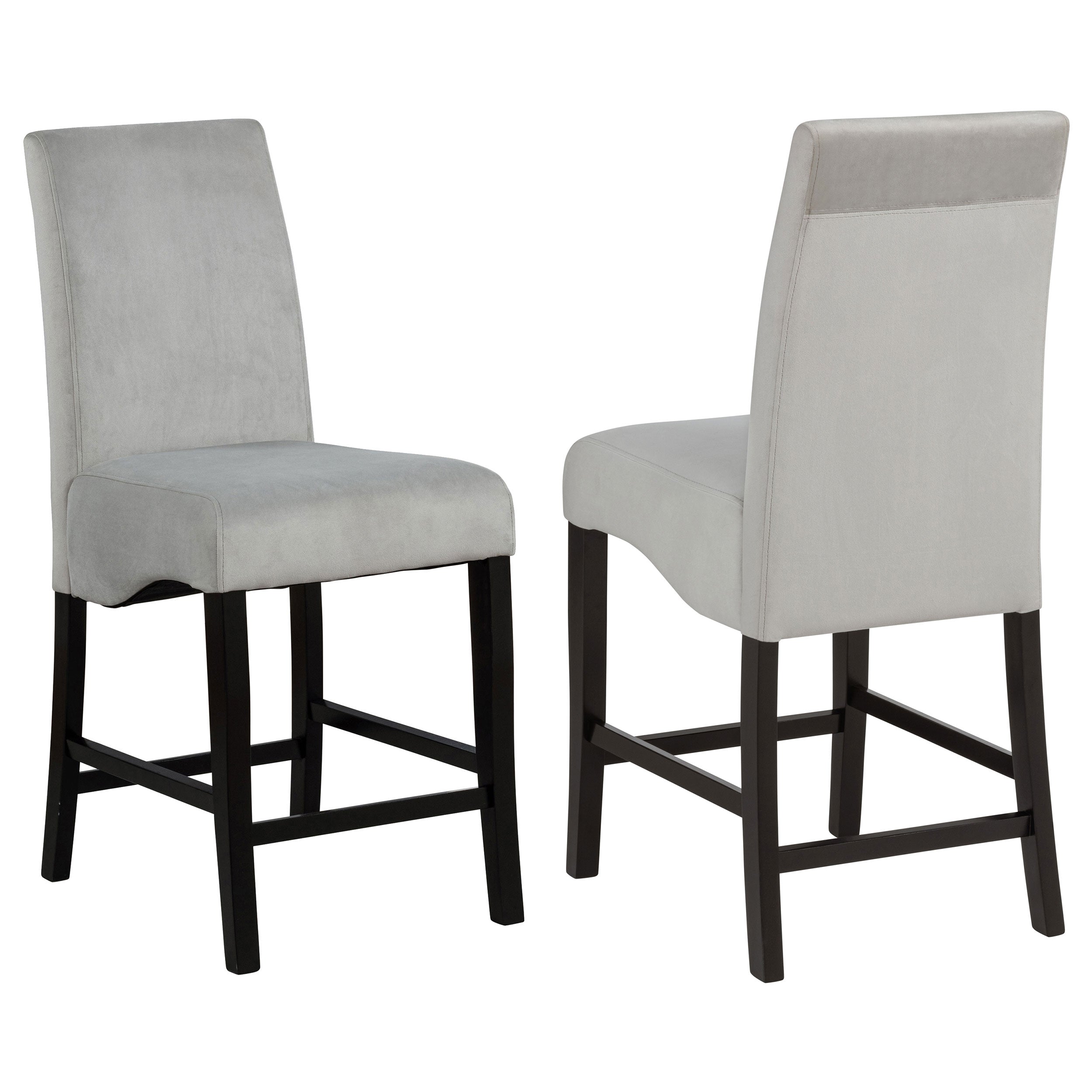 Stanton Velvet Upholstered Counter Chair Grey (Set of 2) — view 1