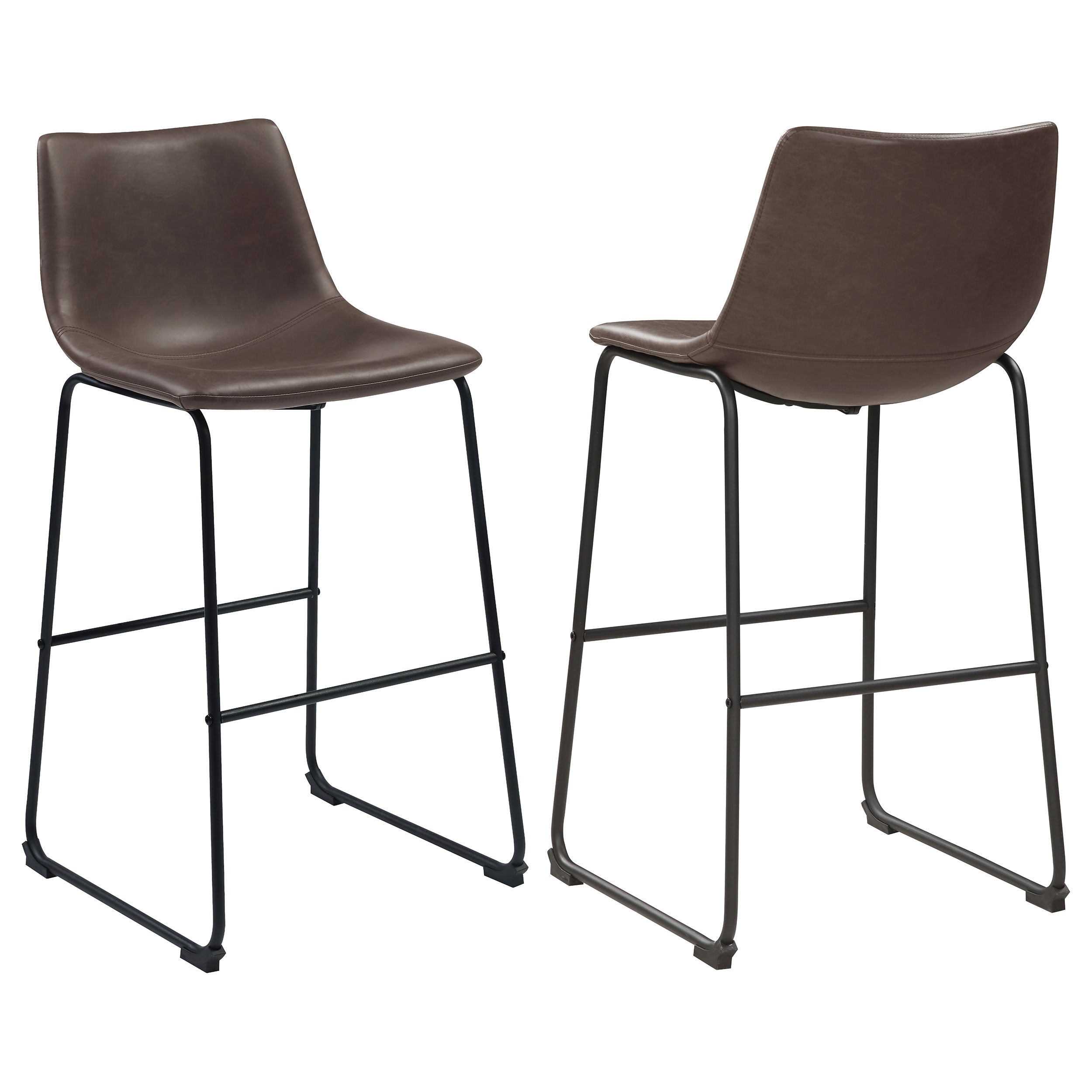 Michelle Upholstered Bar Chair Brown (Set of 2) — view 1