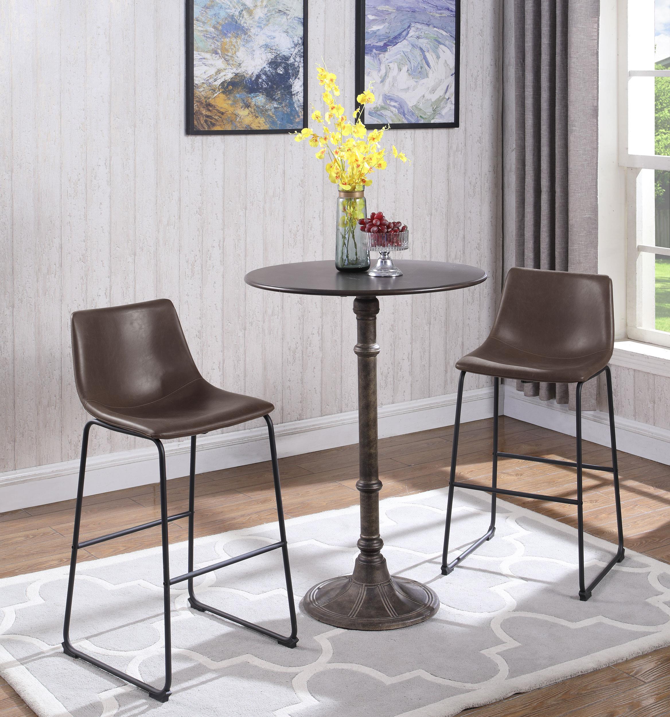 Michelle Upholstered Bar Chair Brown (Set of 2) — view 14