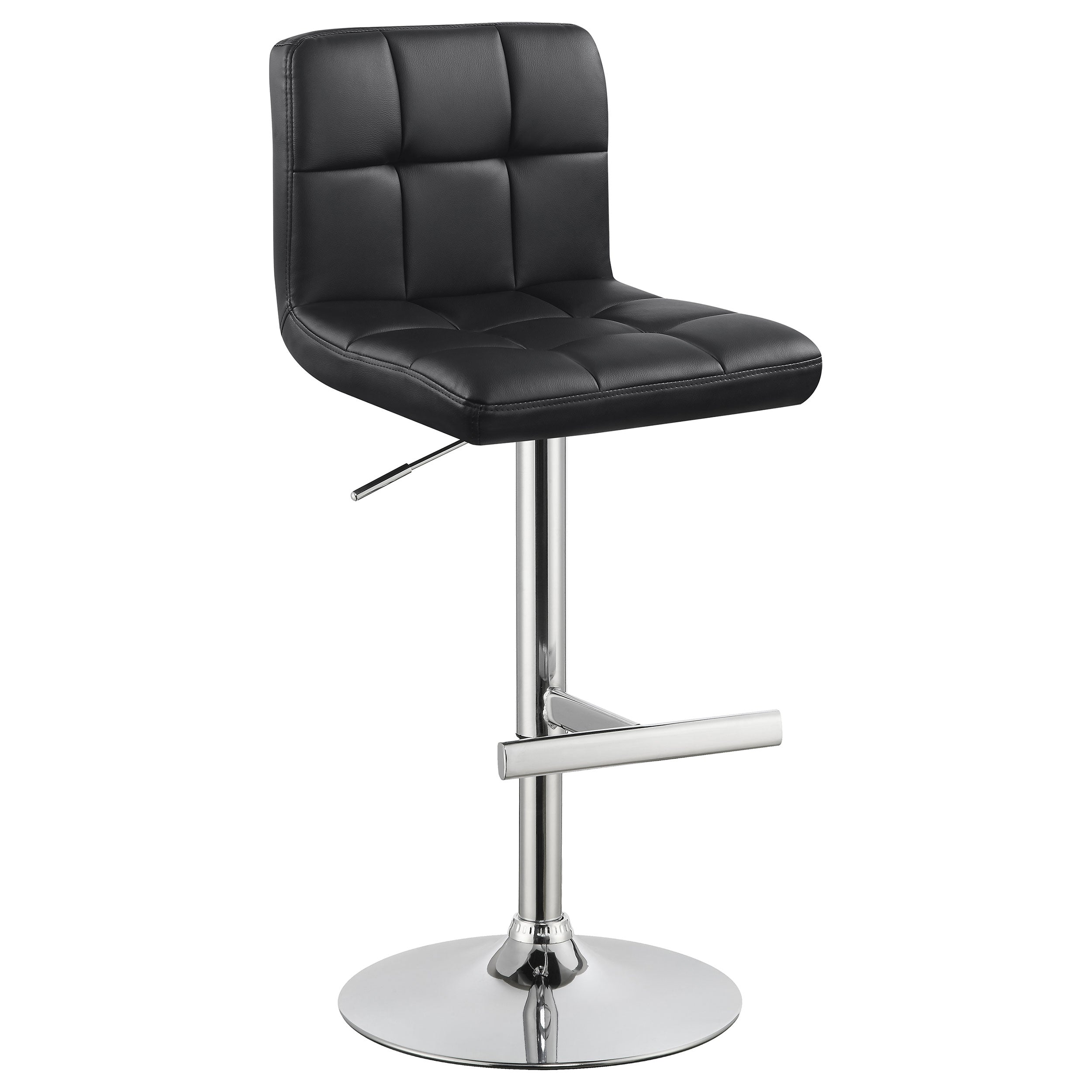 Lenny Upholstered Adjustable Bar Stool Black (Set of 2) — view 4