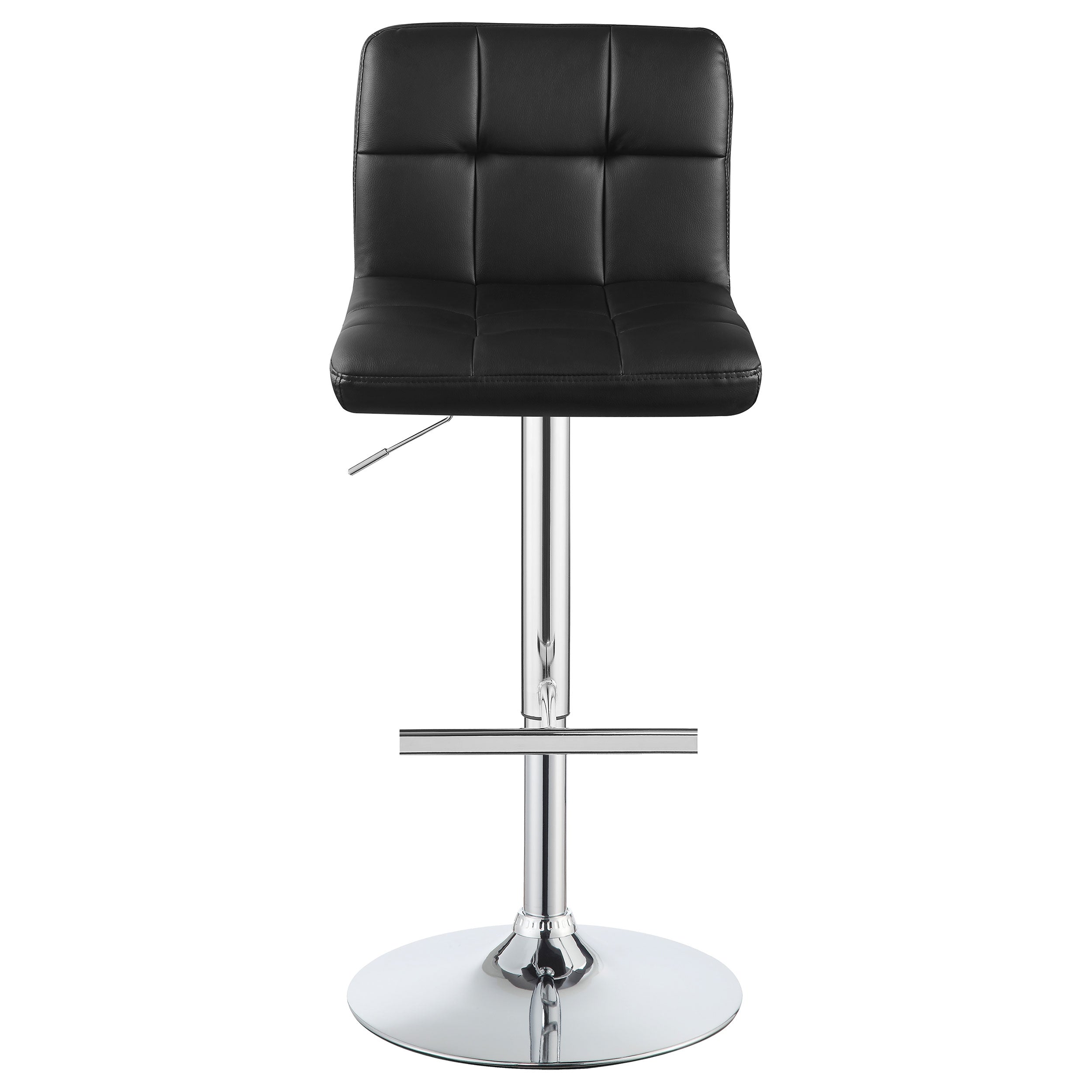 Lenny Upholstered Adjustable Bar Stool Black (Set of 2) — view 5