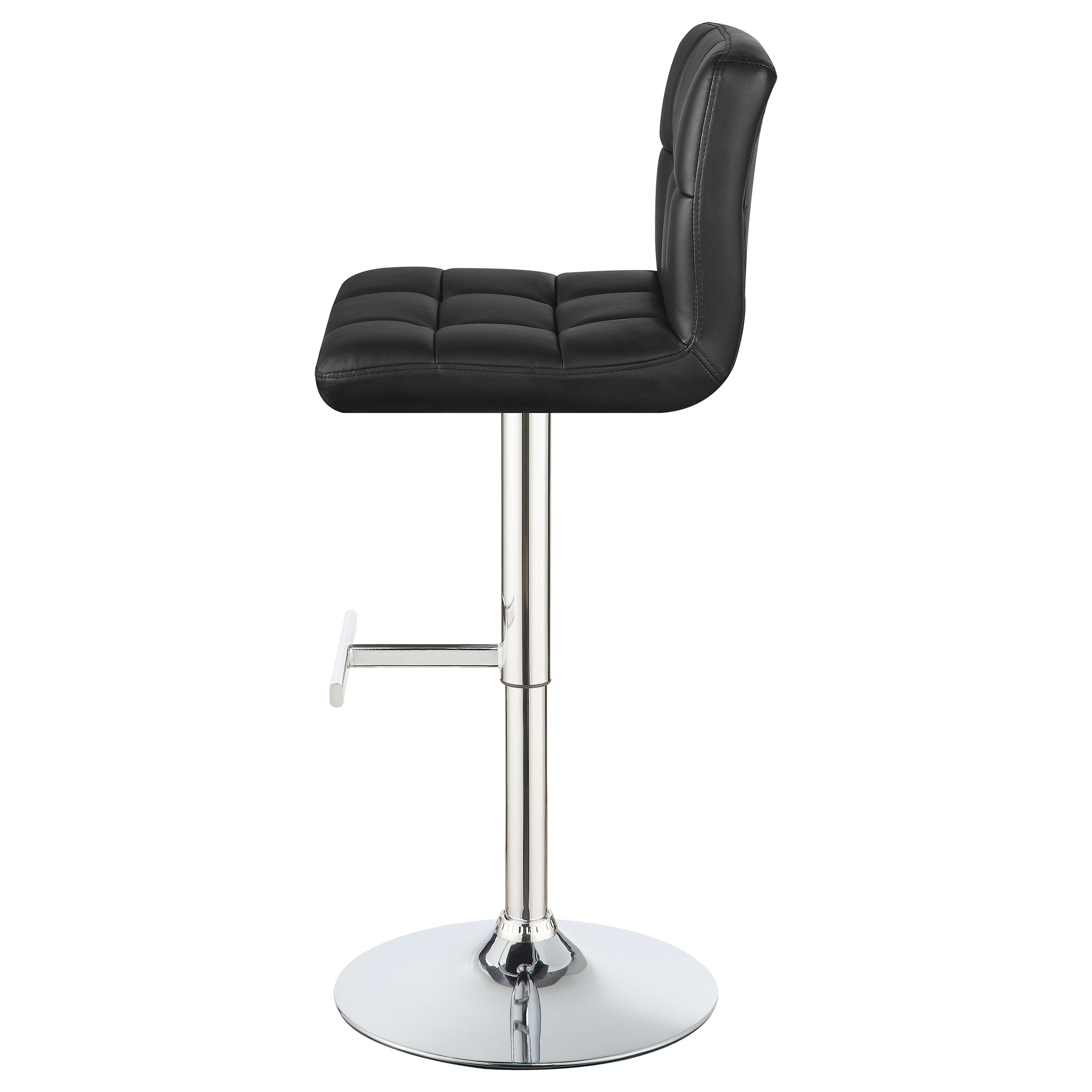 Lenny Upholstered Adjustable Bar Stool Black (Set of 2) — view 7