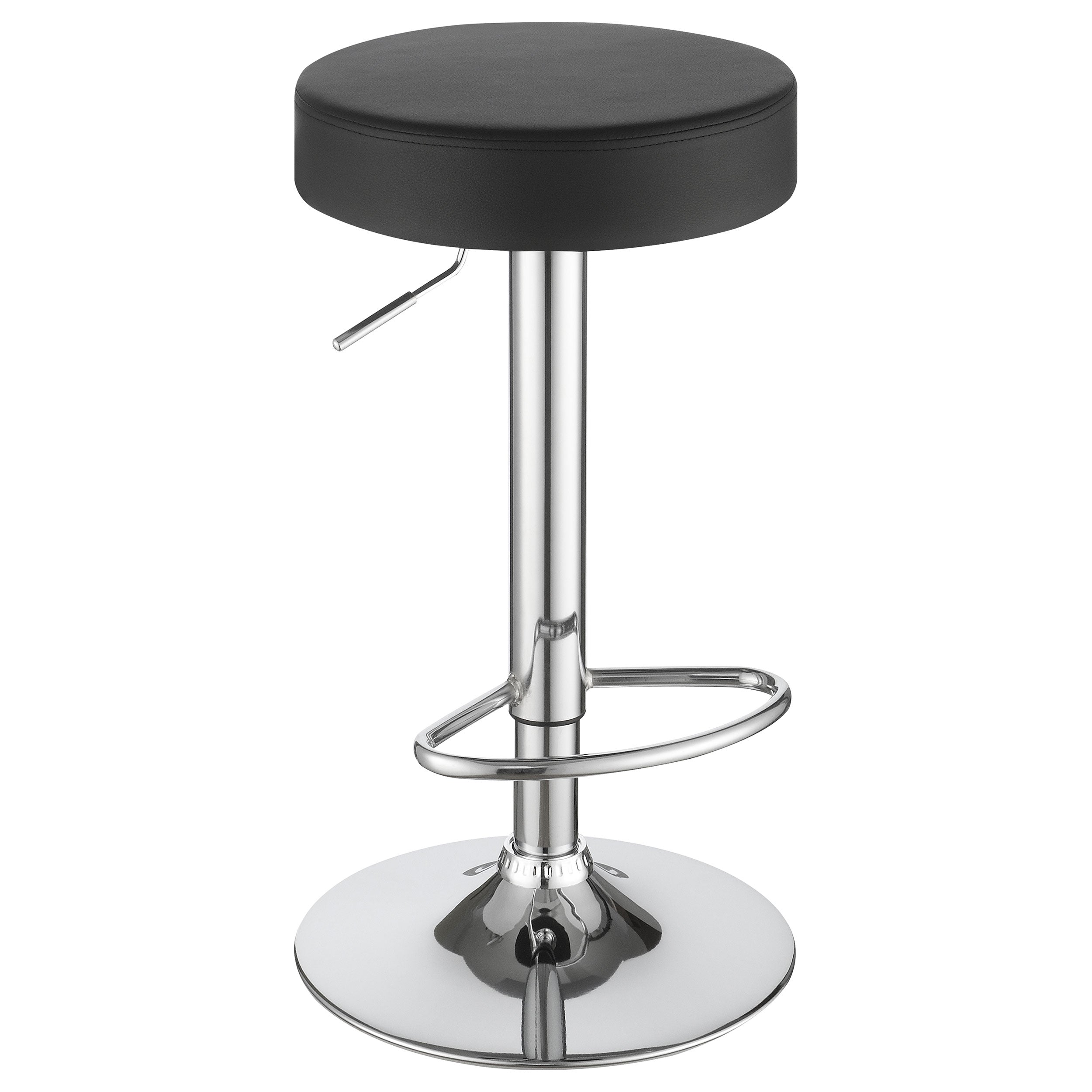 Ramses 29-inch Adjustable Bar Stool Chrome and Black — view 1