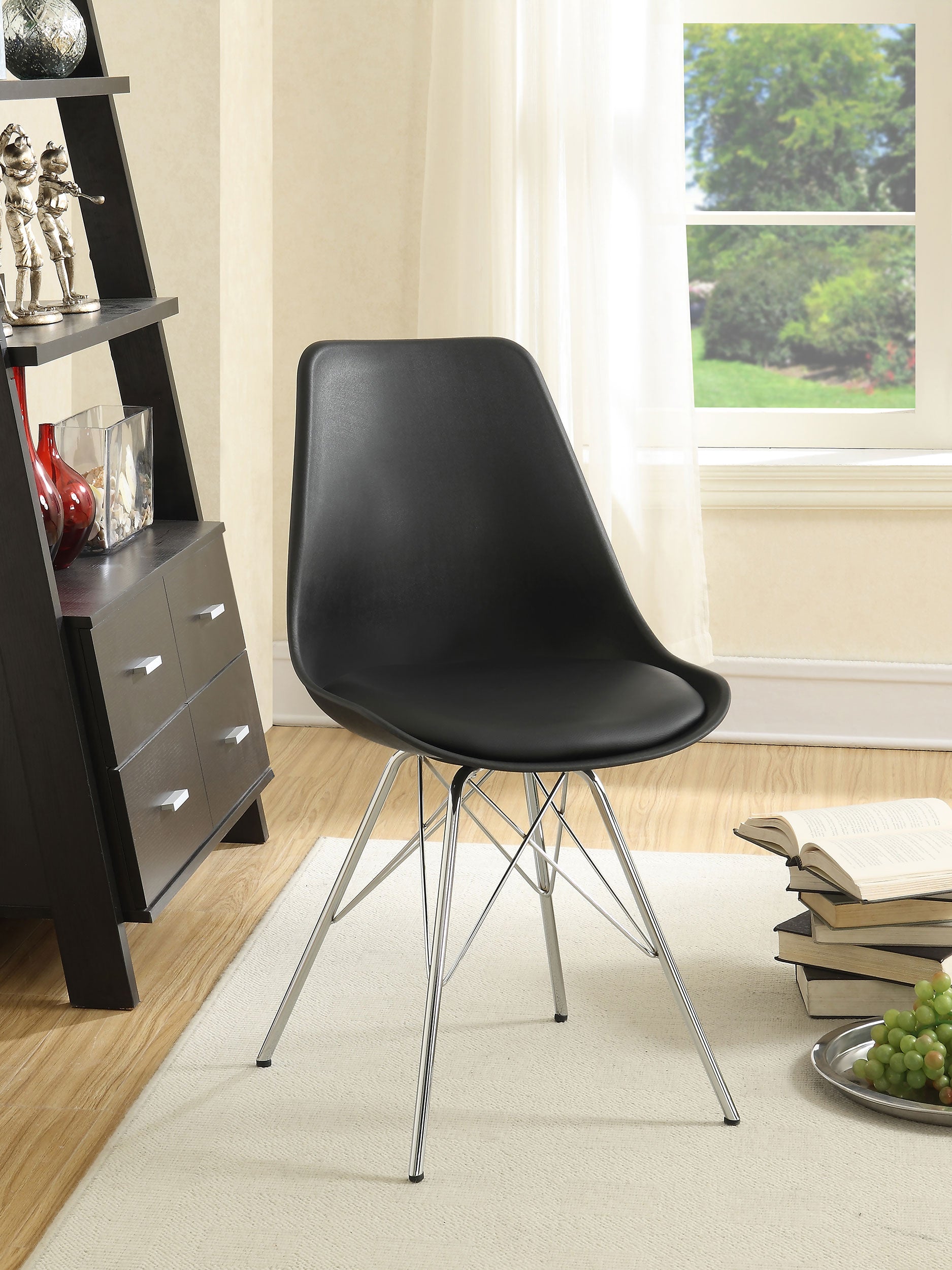Juniper Polypropylene Dining Side Chair Black (Set of 2) — view 2