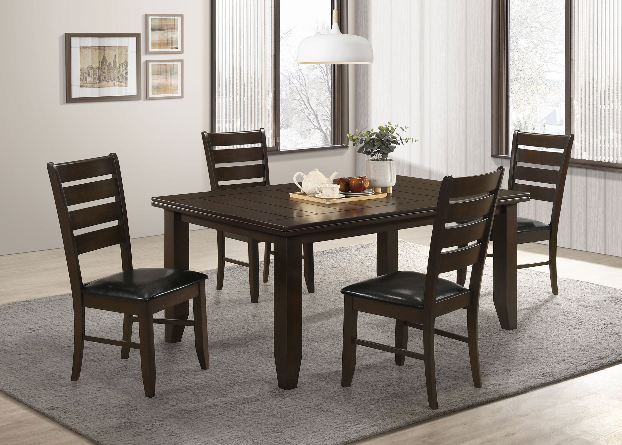 Dalila 5-piece Rectangular Dining Table Set Cappuccino — view 1