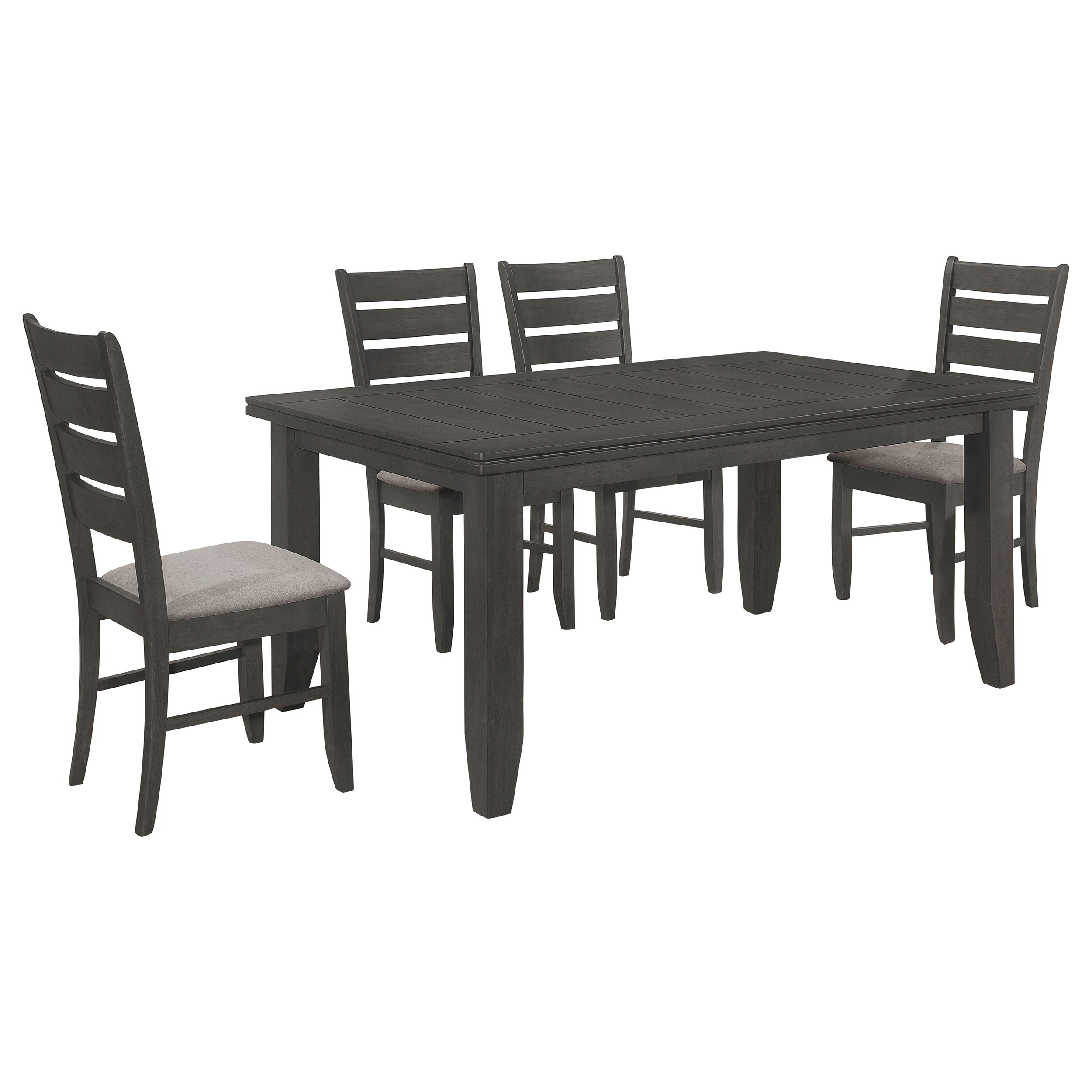 Dalila 5-piece Rectangular Dining Table Set Dark Grey — view 2