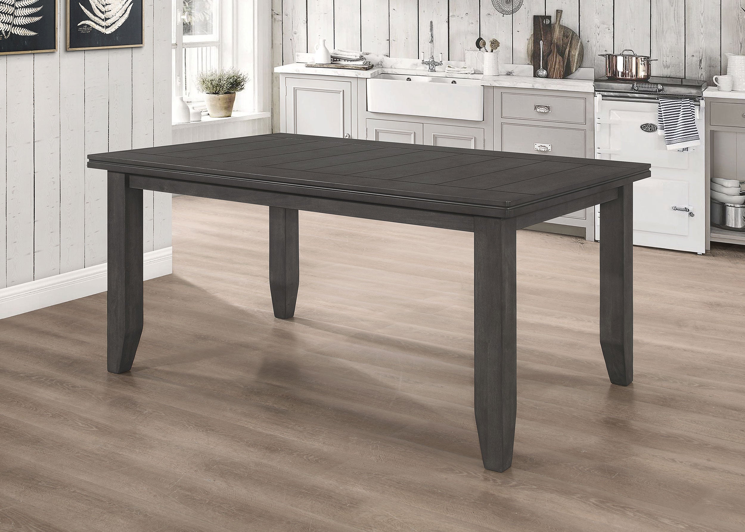 Dalila Rectangular 66-inch Wood Dining Table Dark Grey — view 2