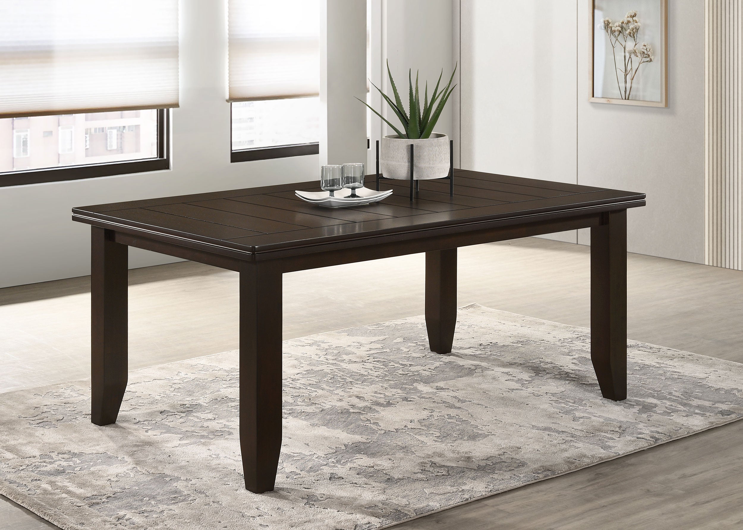 Dalila Rectangular 66-inch Wood Dining Table Cappuccino — view 2
