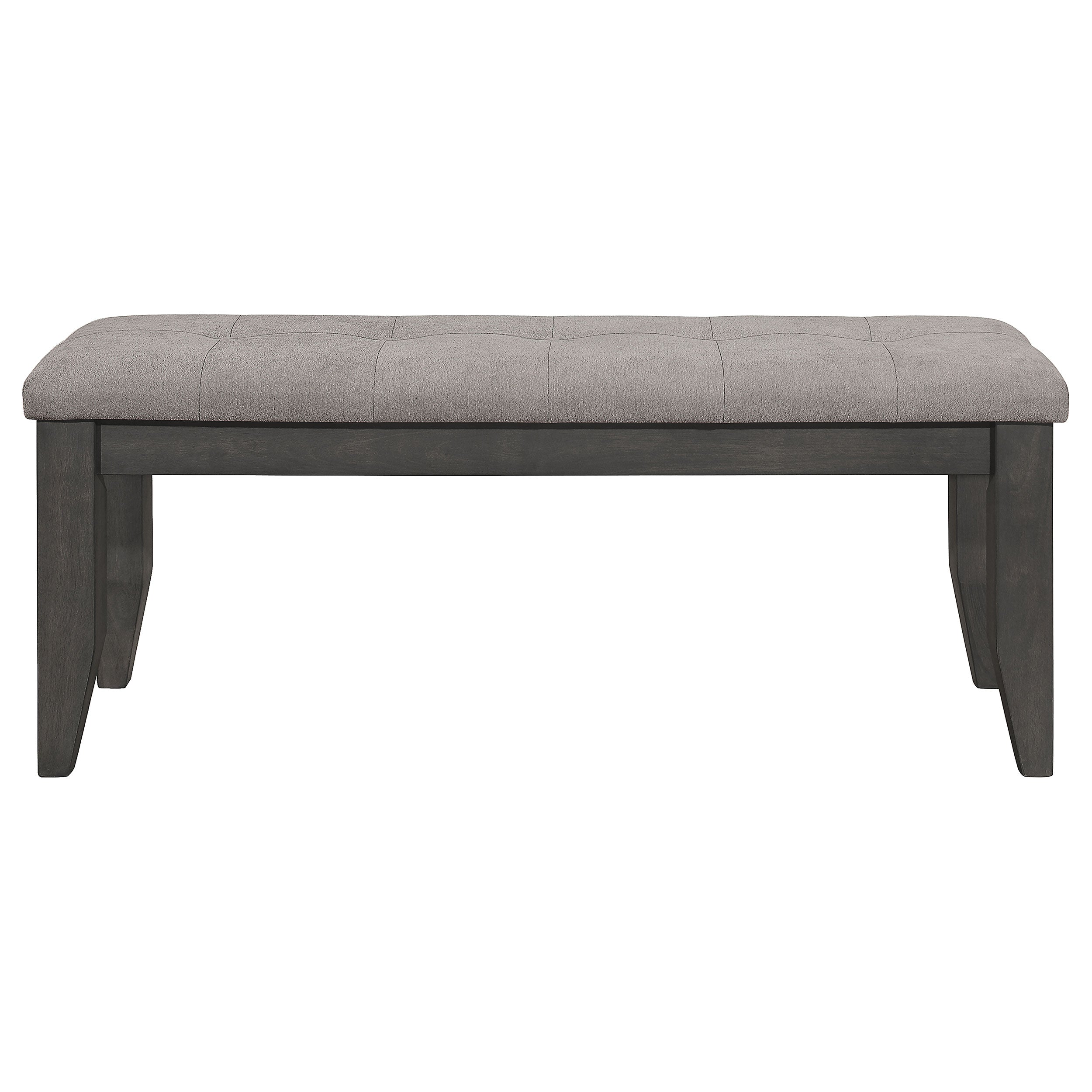 Dalila Fabric Upholstered Wood Dining Bench Dark Grey — view 3