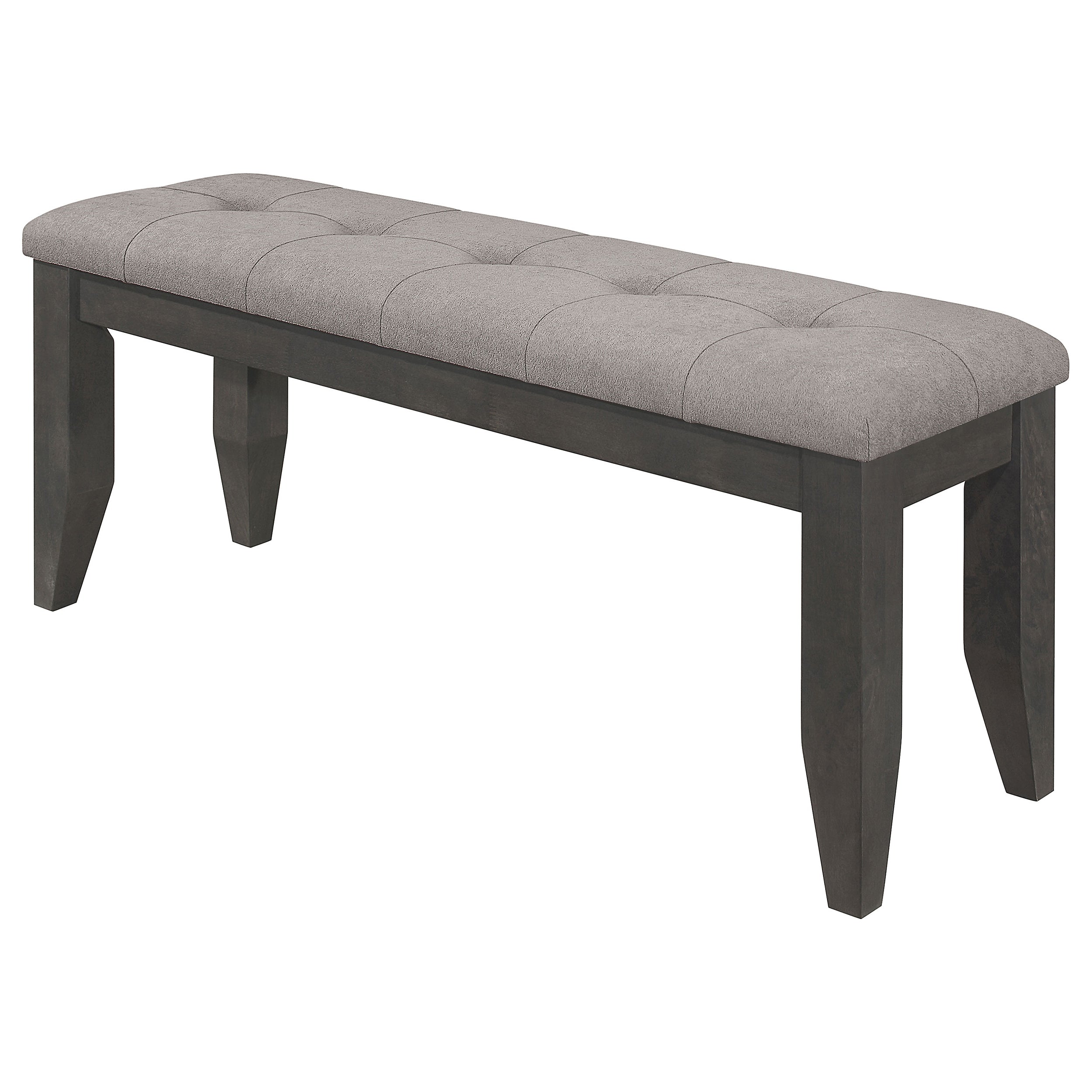 Dalila Fabric Upholstered Wood Dining Bench Dark Grey — view 4