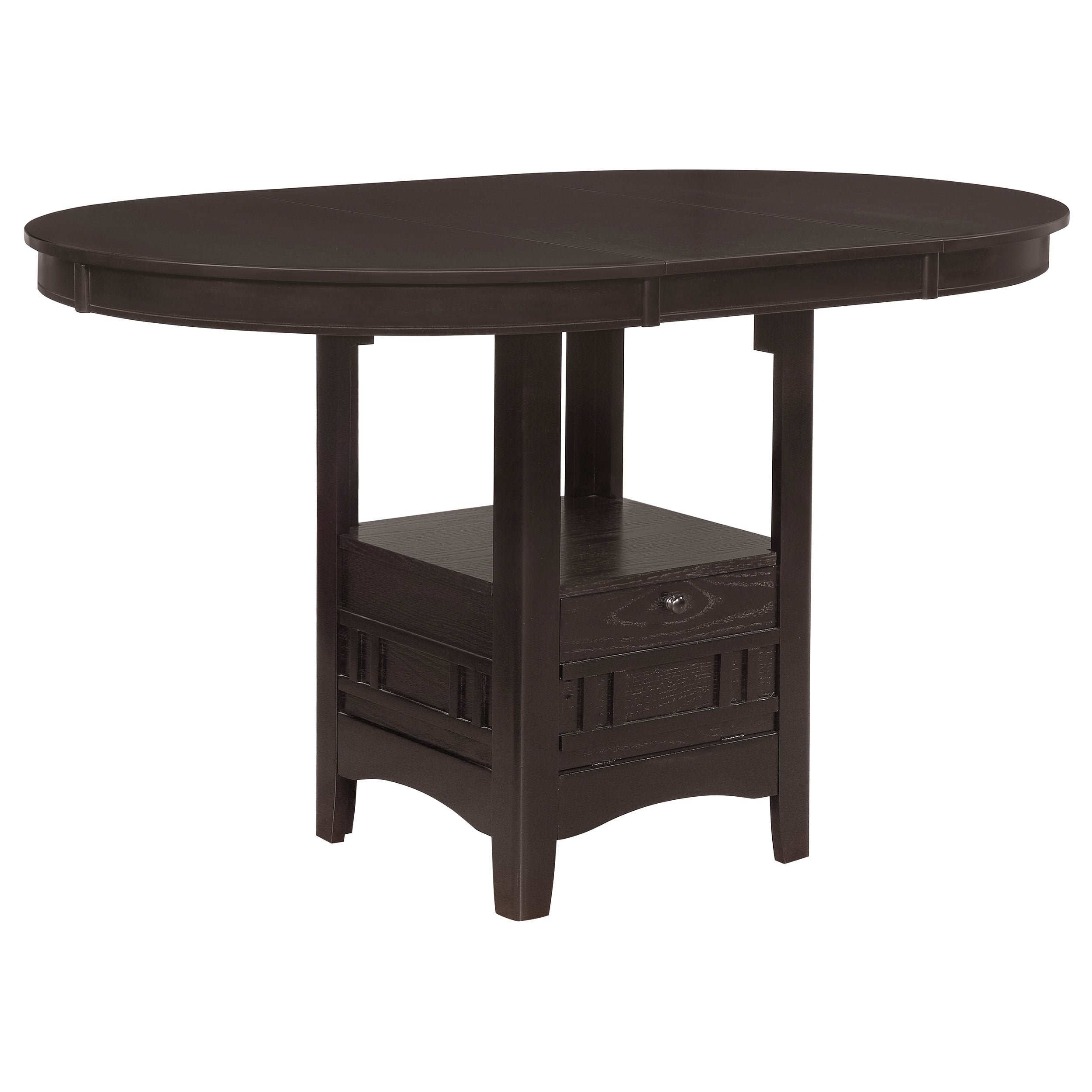 Lavon Oval 60-inch Counter Height Extension Dining Table Espresso — view 1