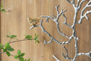 Metal Branch Wall Sculptures With Bird Accents (Set of 2) - Silver Multi