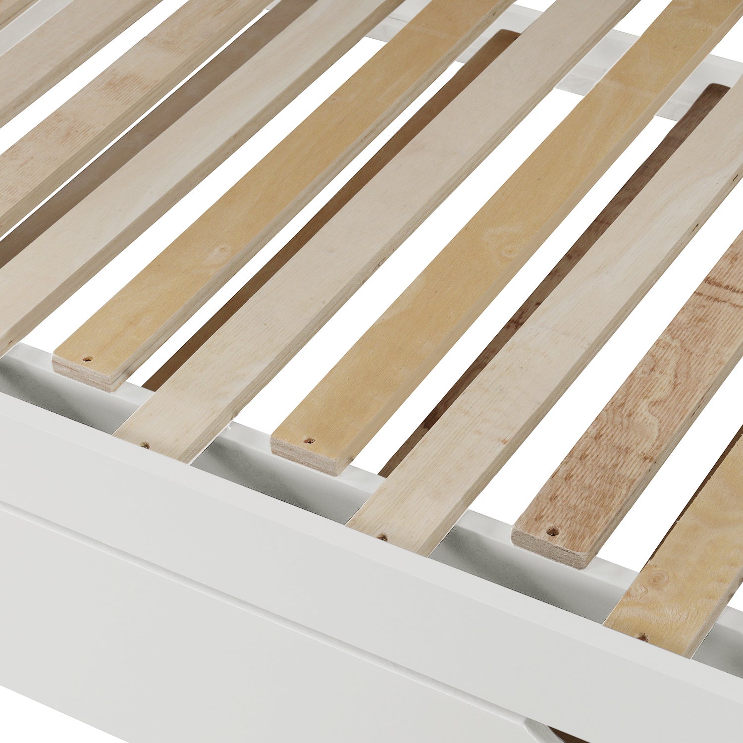 Twin over Twin/King (Irregular King Size) Bunk Bed with Twin Size Trundle, Extendable Bunk Bed (White)(OLD SKU :LP000032AAK) - Atlantic Fine Furniture Melbourne FL