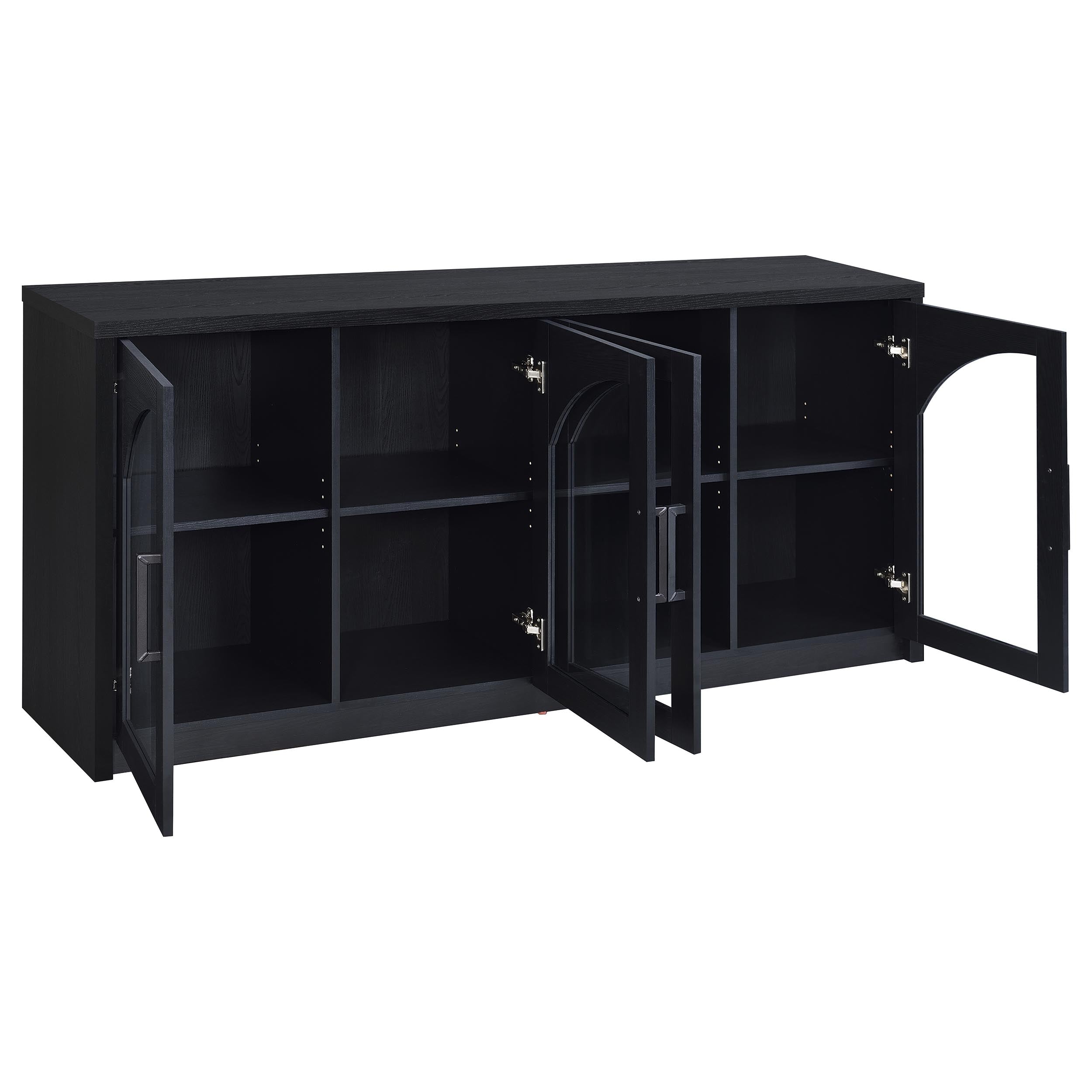 Riva 4-door Dining Sideboard Buffet Storage Credenza Black — view 3