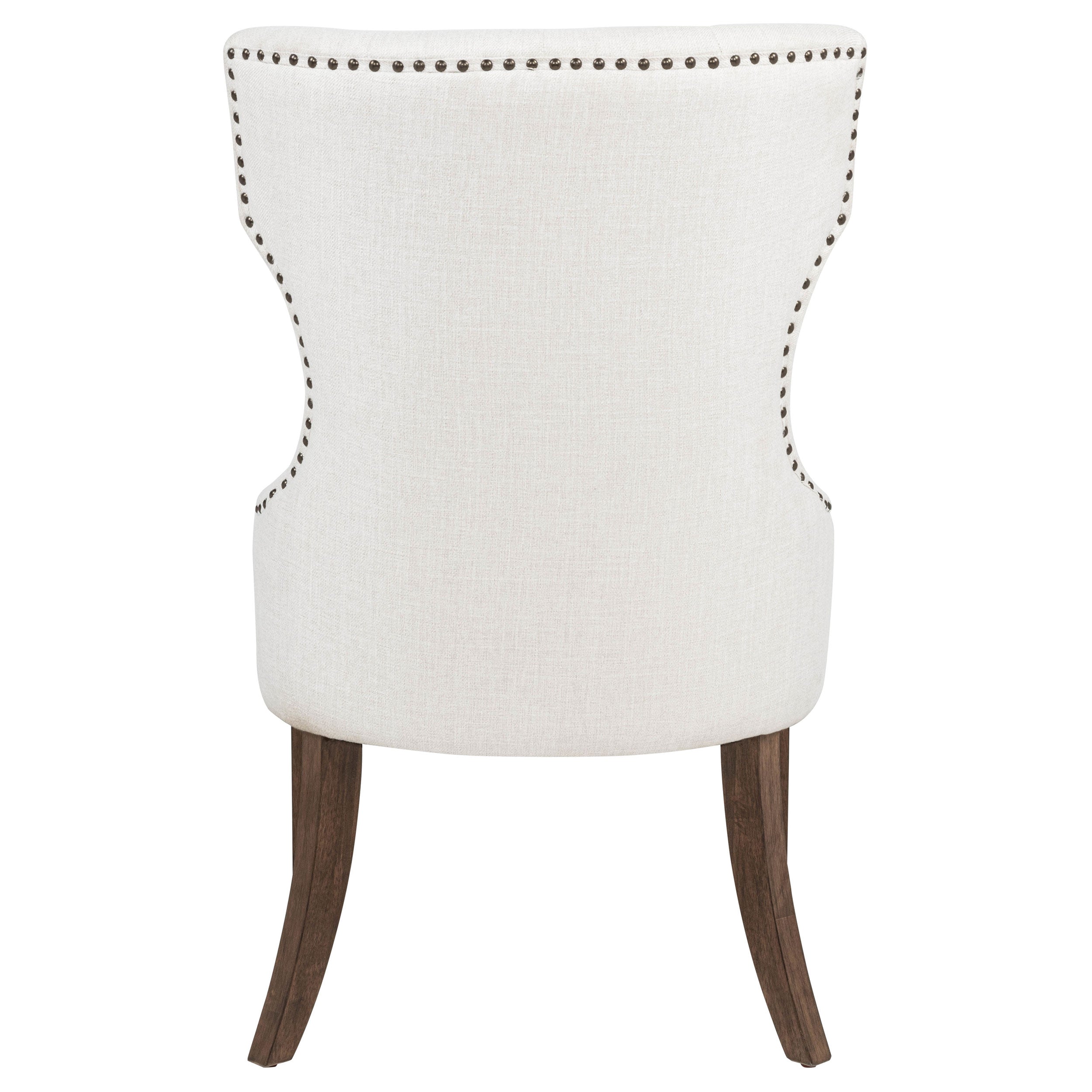 Baney Fabric Upholstered Dining Side Chair Cream and Dark Oak — view 7