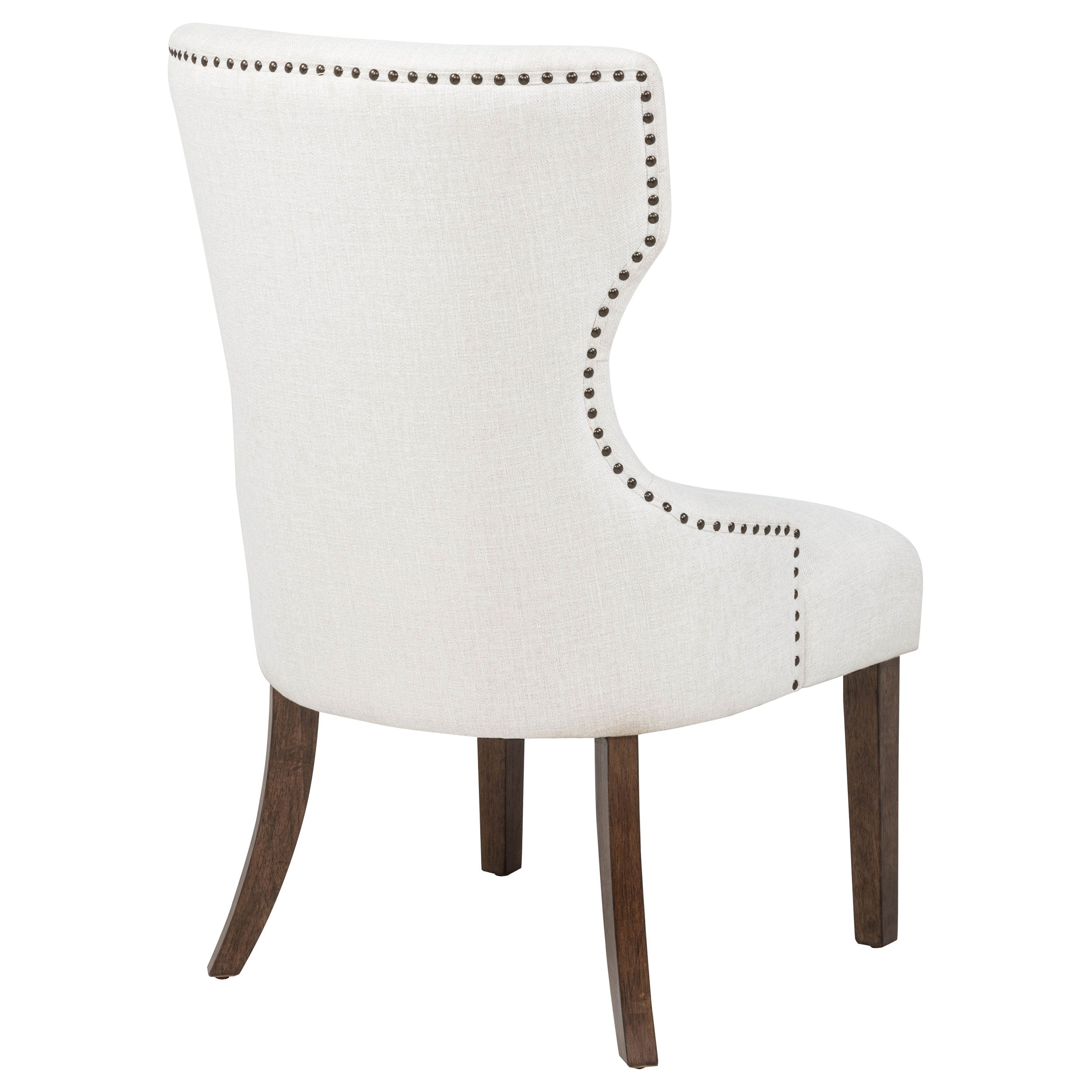 Baney Fabric Upholstered Dining Side Chair Cream and Dark Oak — view 8