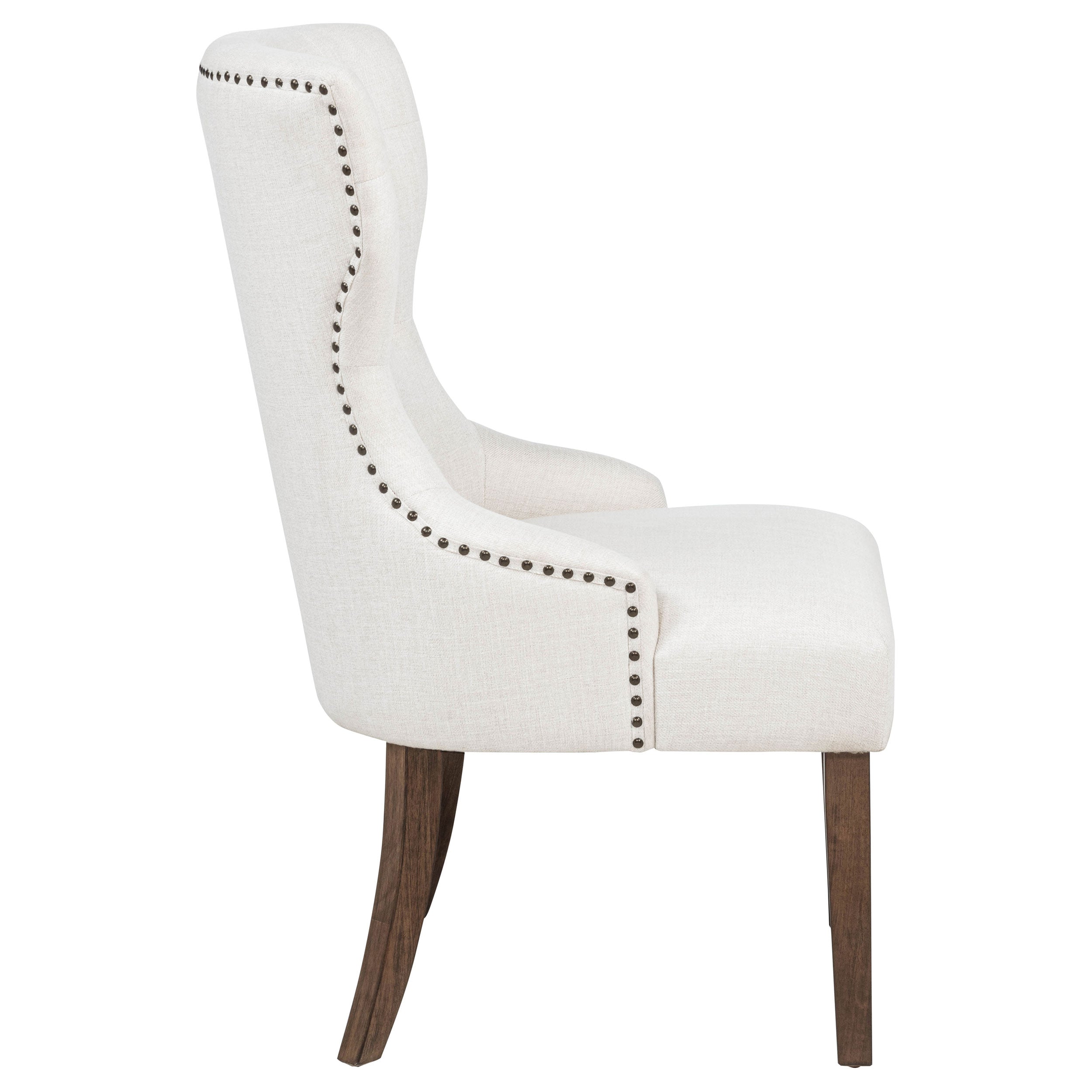 Baney Fabric Upholstered Dining Side Chair Cream and Dark Oak — view 9