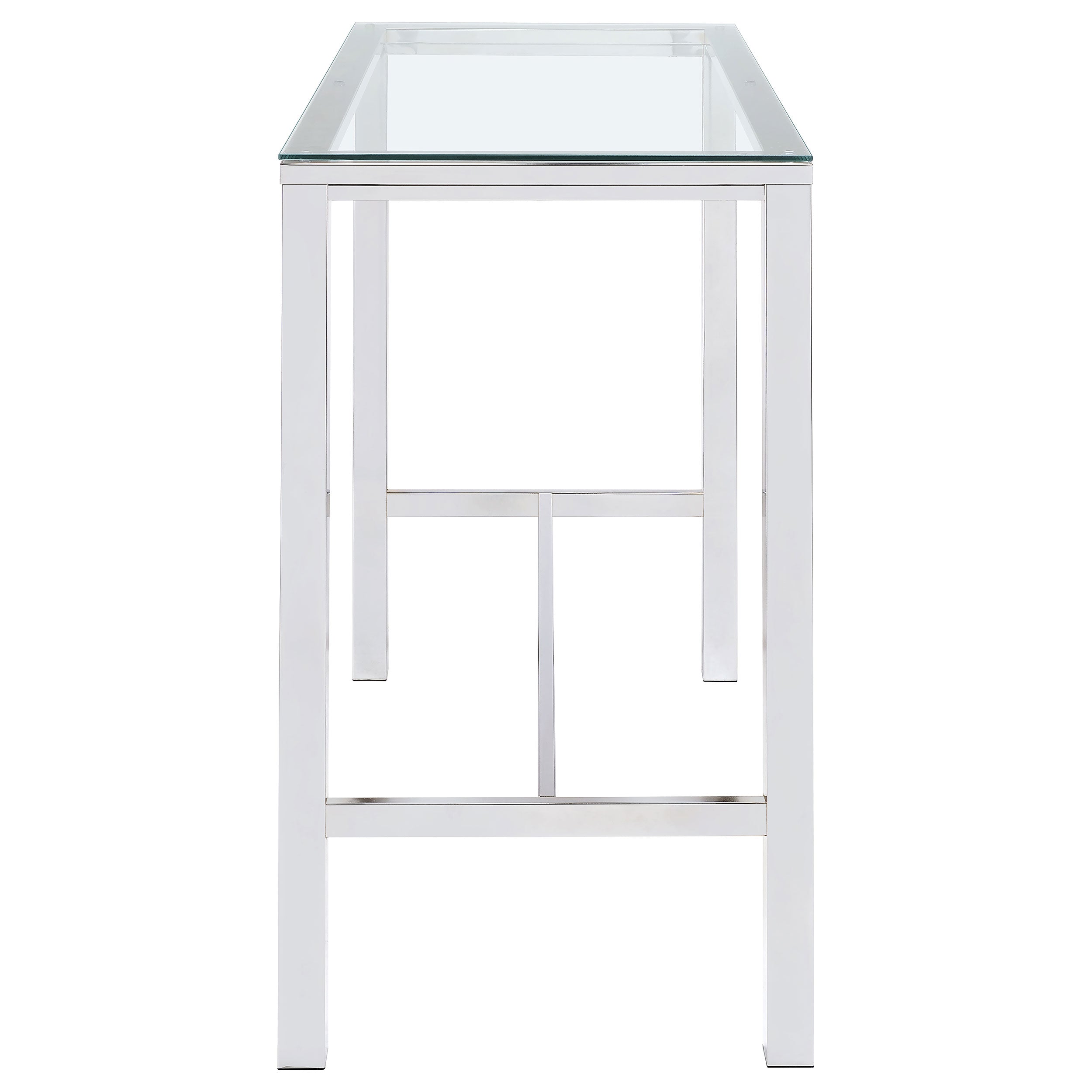 Tolbert Rectangular 47-inch Glass Top Pub Bar Table Chrome — view 4