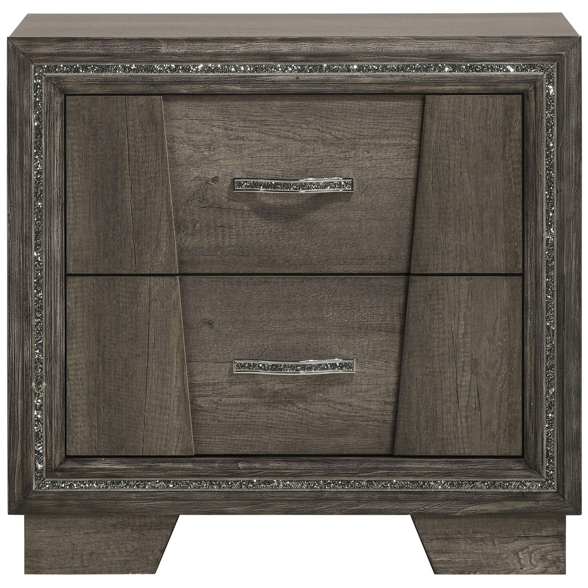 Janine 2-drawer Nightstand Bedside Table Grey