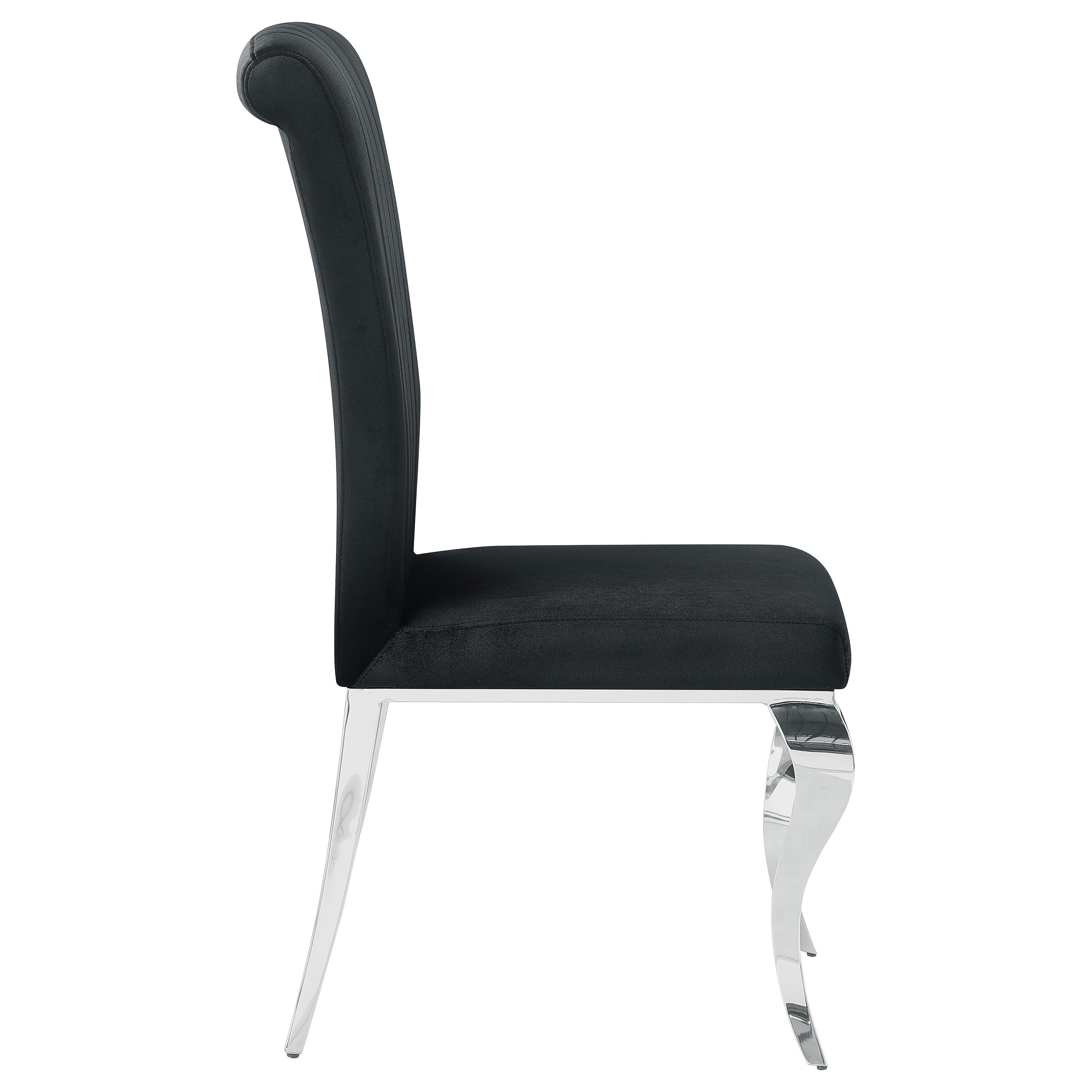 Betty Velvet Upholstered Dining Side Chair Black (Set of 4) — view 9