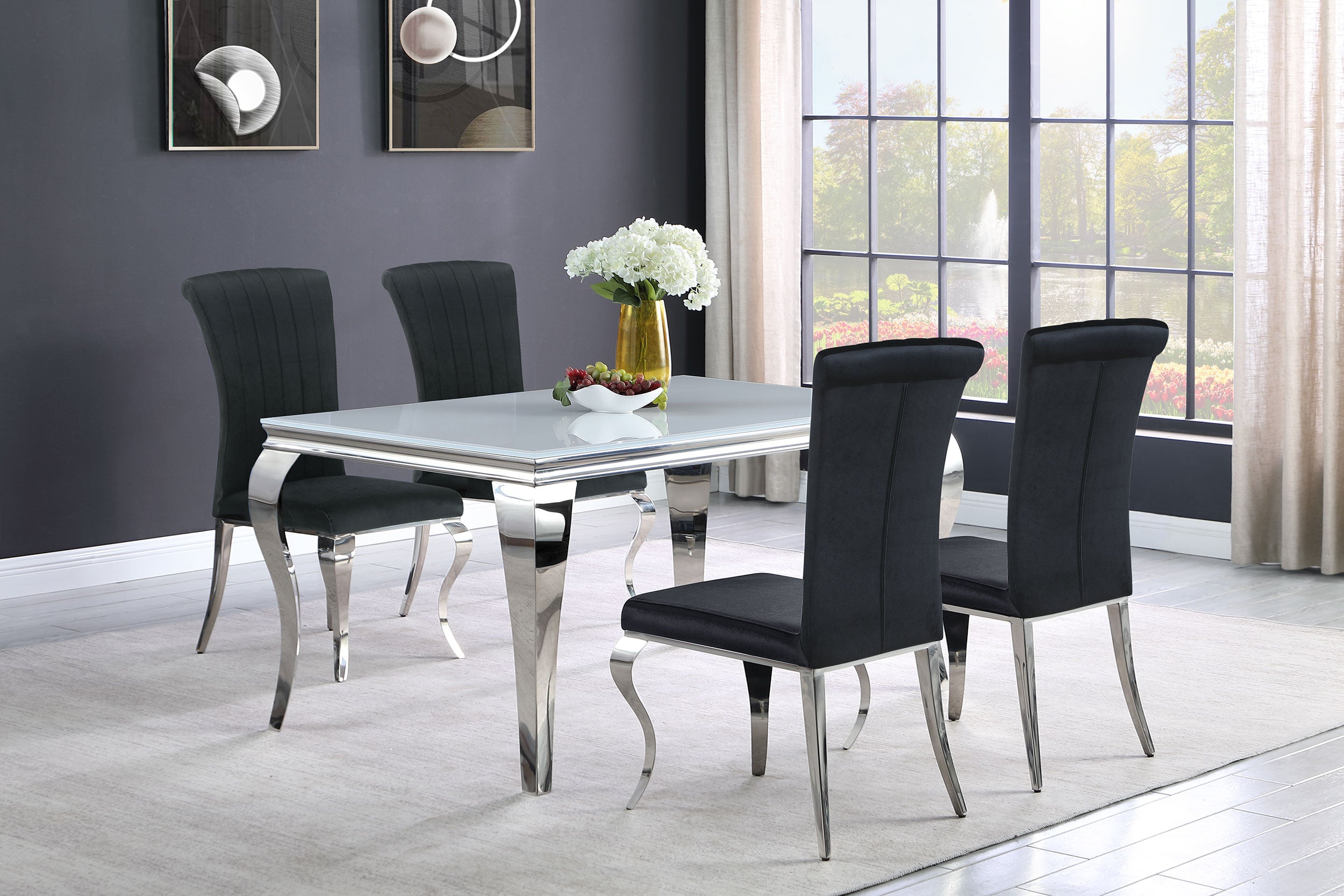 Betty Velvet Upholstered Dining Side Chair Black (Set of 4) — view 13