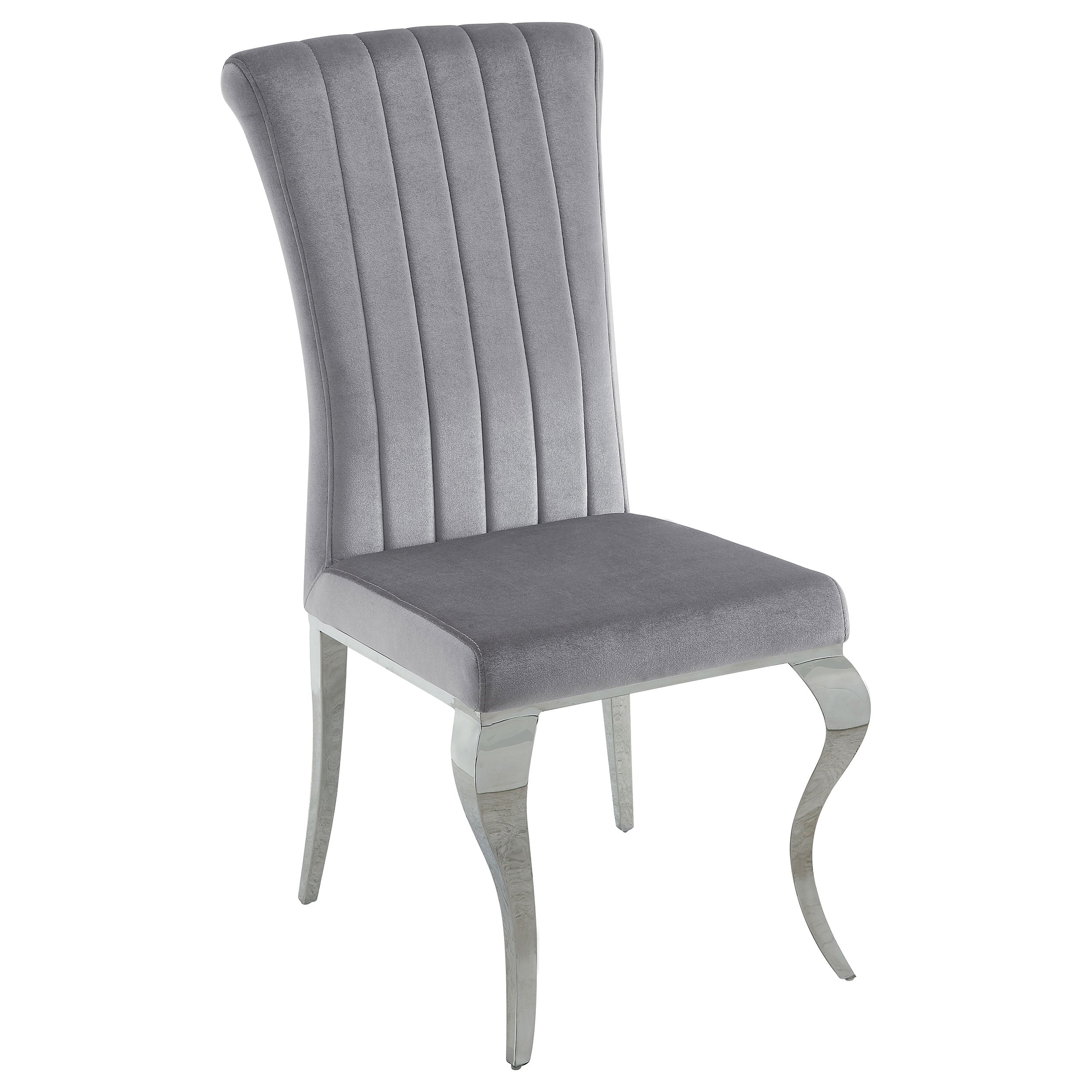Betty Velvet Upholstered Dining Side Chair Grey (Set of 4) — view 3