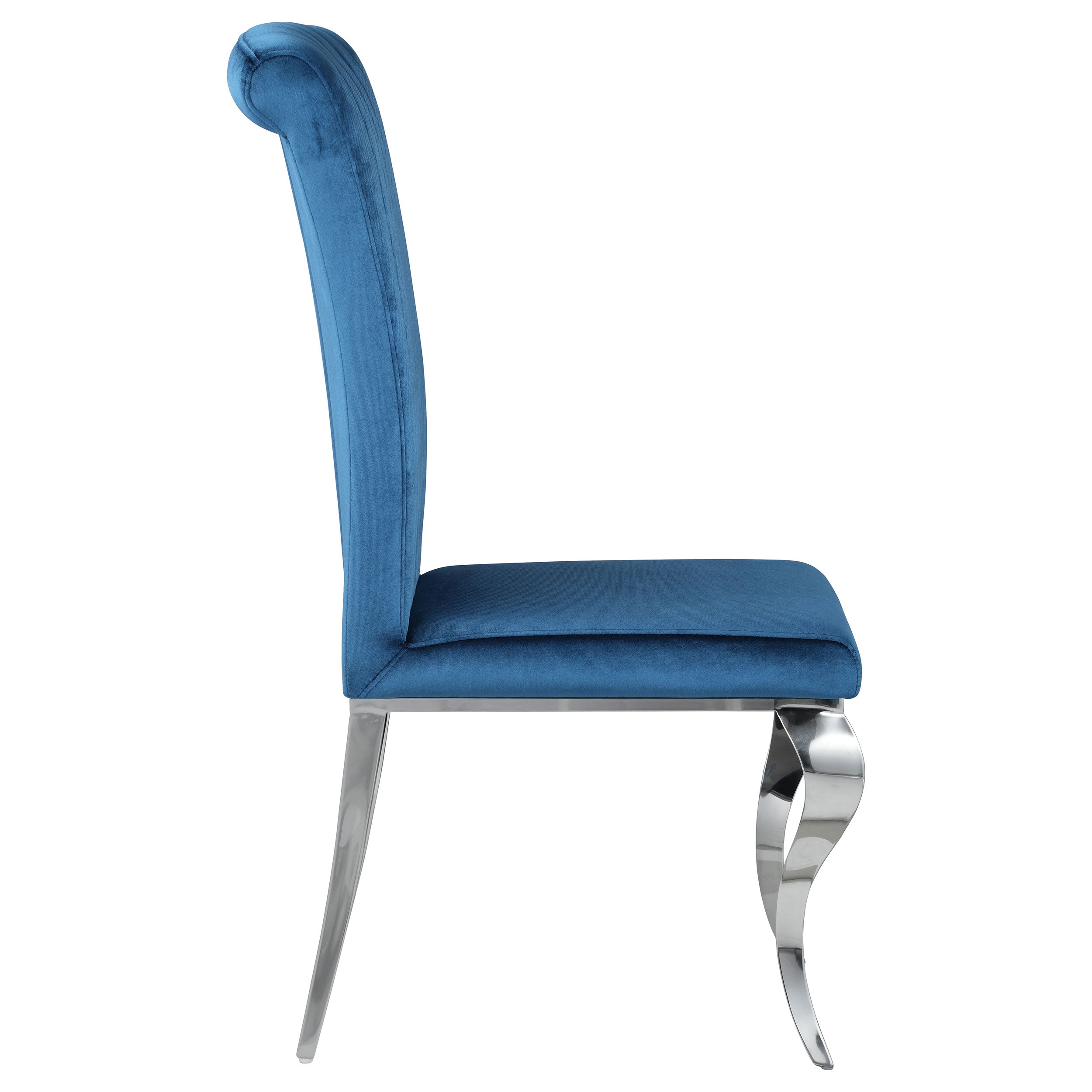 Betty Velvet Upholstered Dining Side Chair Blue (Set of 4) — view 9