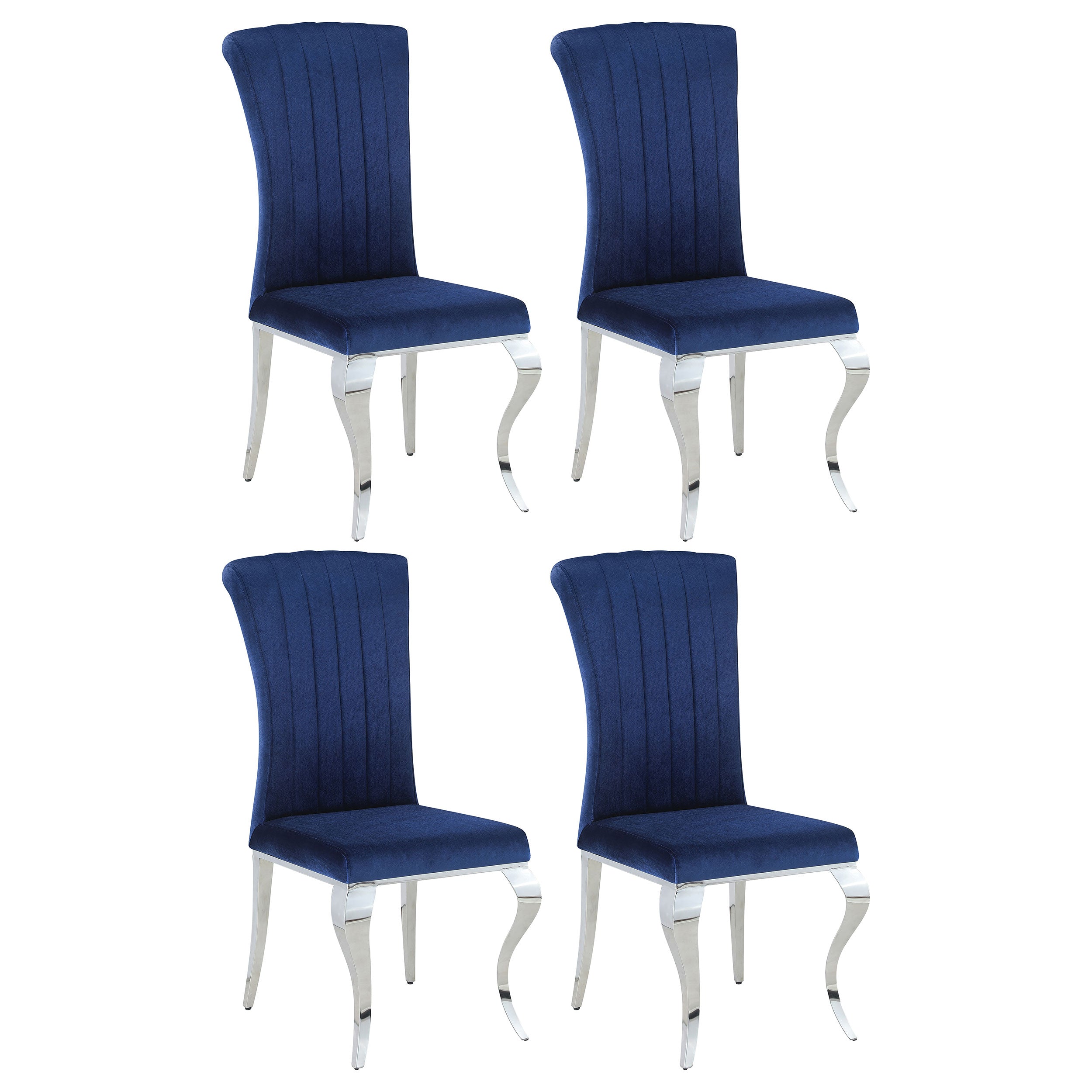 Betty Velvet Upholstered Dining Chair Ink Blue (Set of 4) — view 1