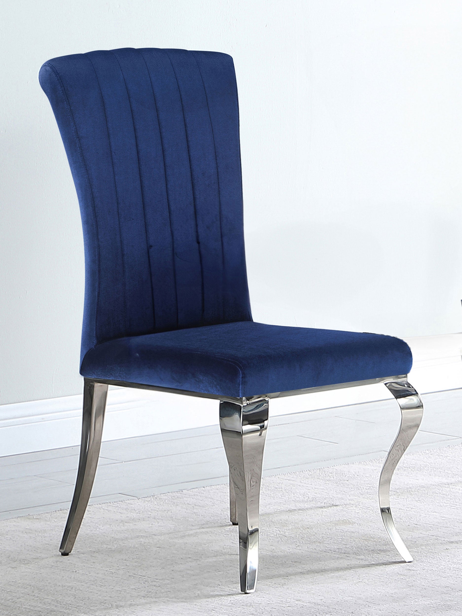 Betty Velvet Upholstered Dining Chair Ink Blue (Set of 4) — view 2