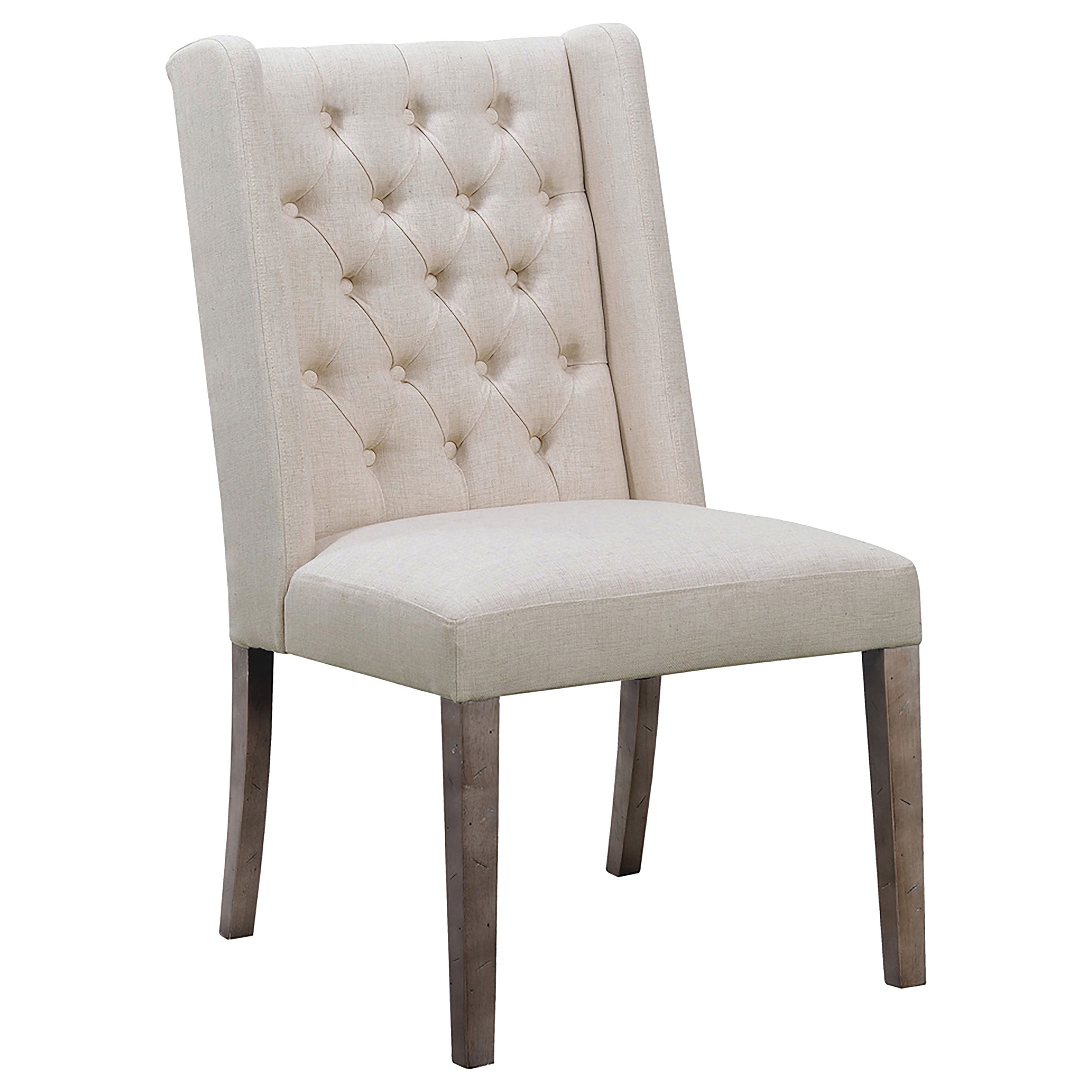 Bexley Fabric Upholstered Dining Side Chair Beige (Set of 2) — view 3