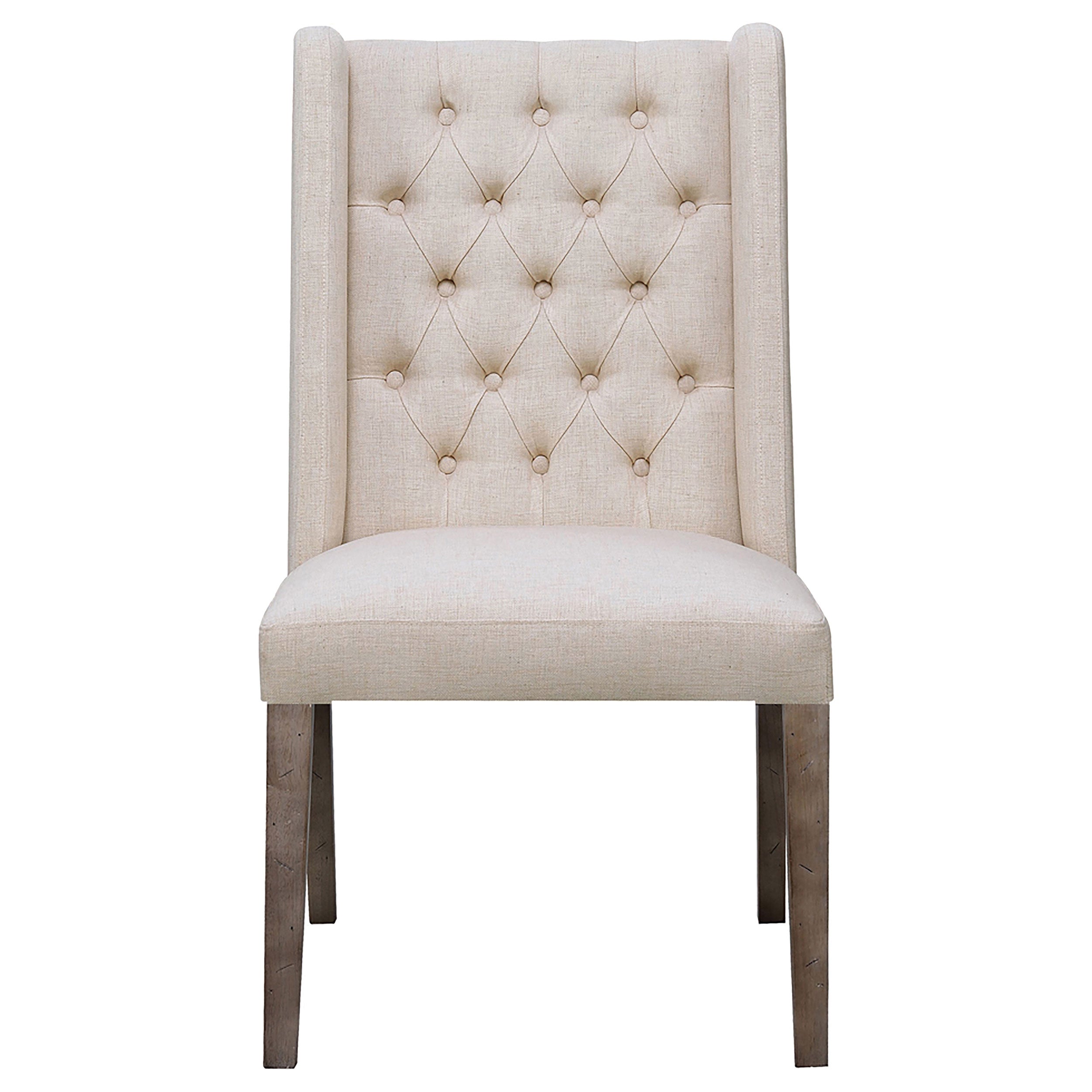 Bexley Fabric Upholstered Dining Side Chair Beige (Set of 2) — view 4
