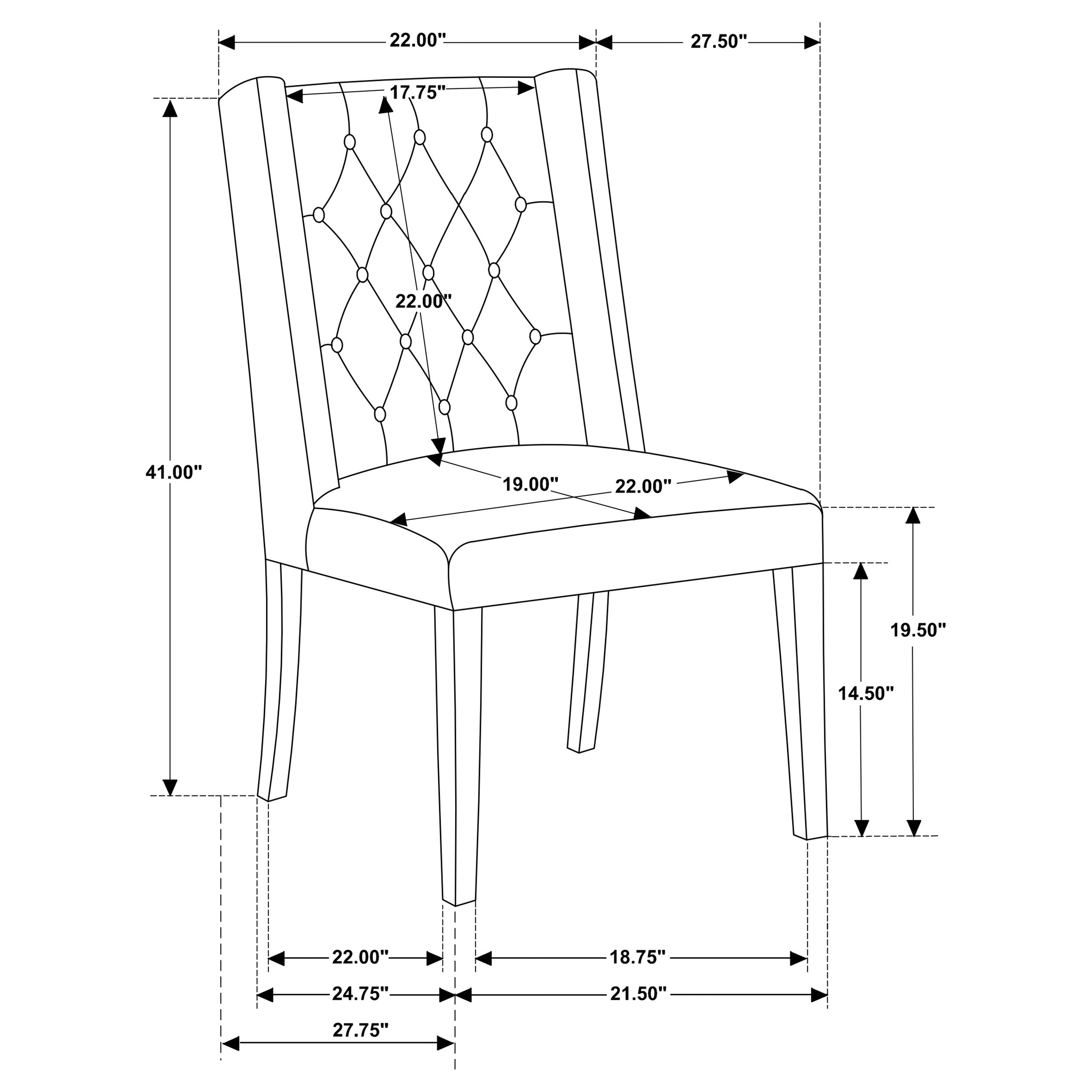 Bexley Fabric Upholstered Dining Side Chair Beige (Set of 2) — view 10
