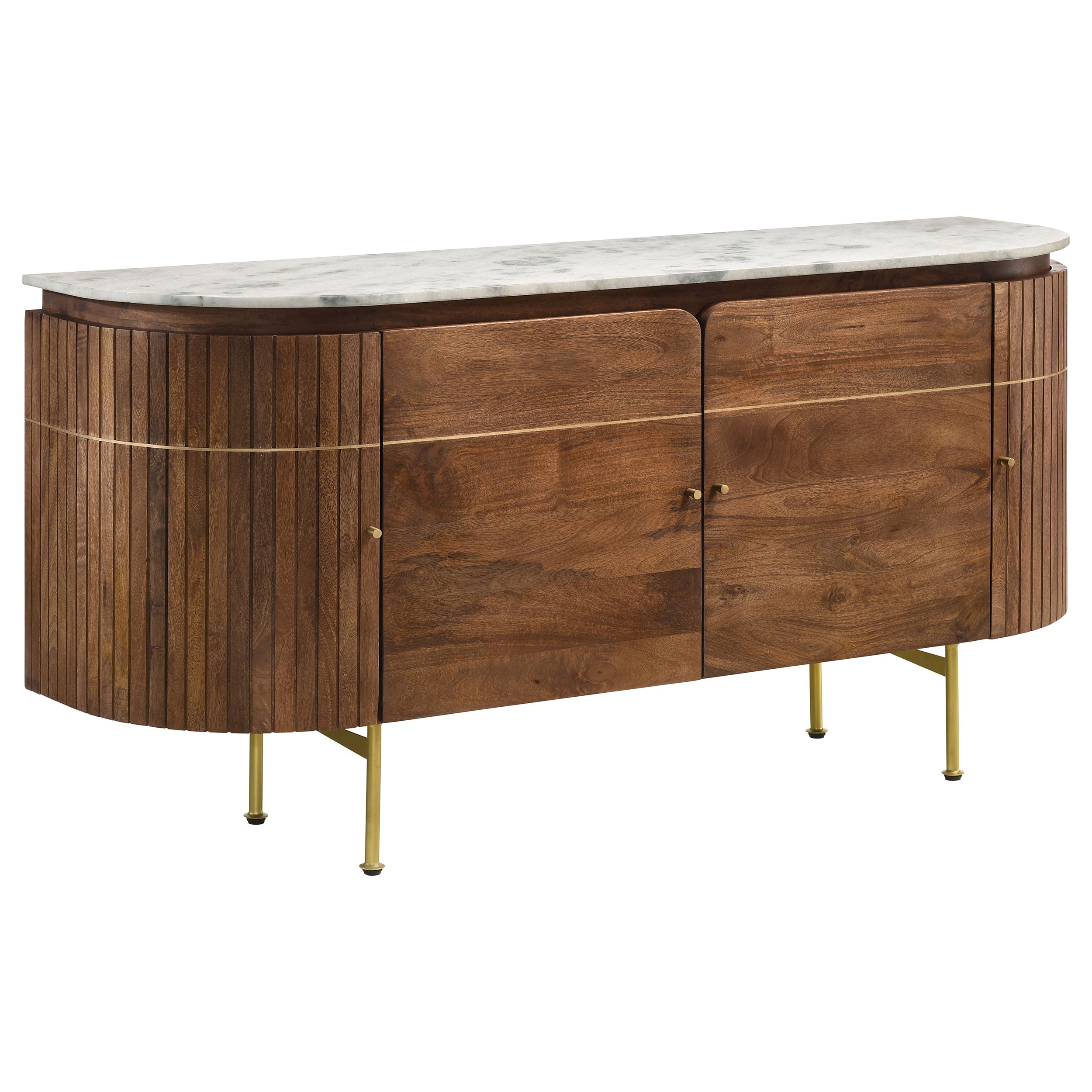 Ortega 4-door Marble Top Sideboard Buffet Cabinet Natural — view 1