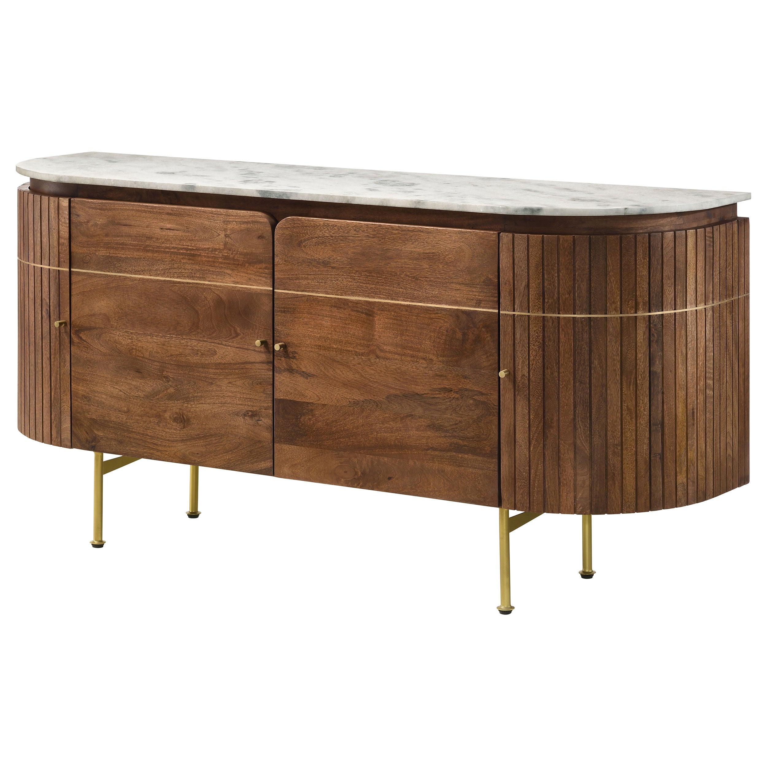 Ortega 4-door Marble Top Sideboard Buffet Cabinet Natural — view 6