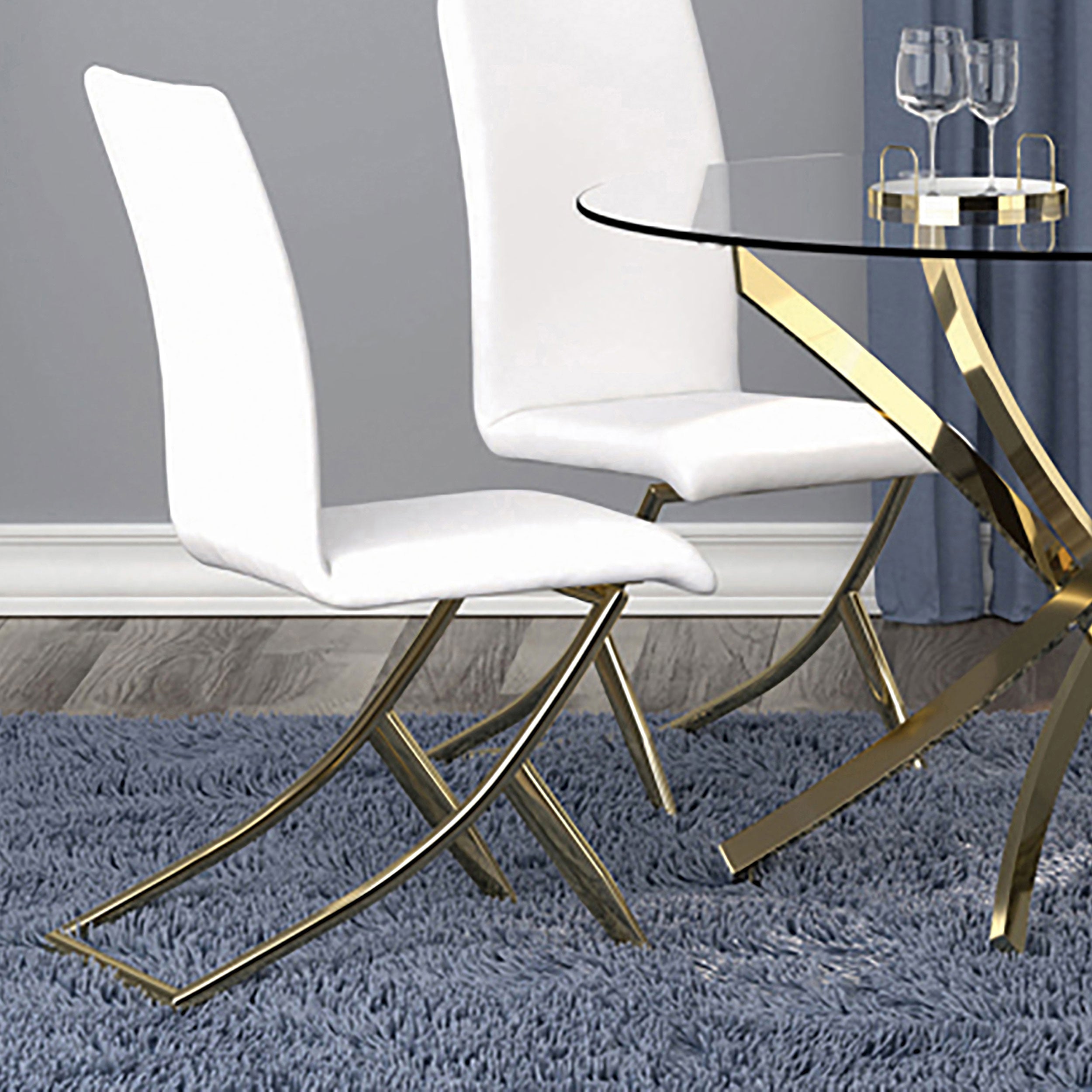 Carmelia Upholstered Dining Side Chair White (Set of 4) — view 2