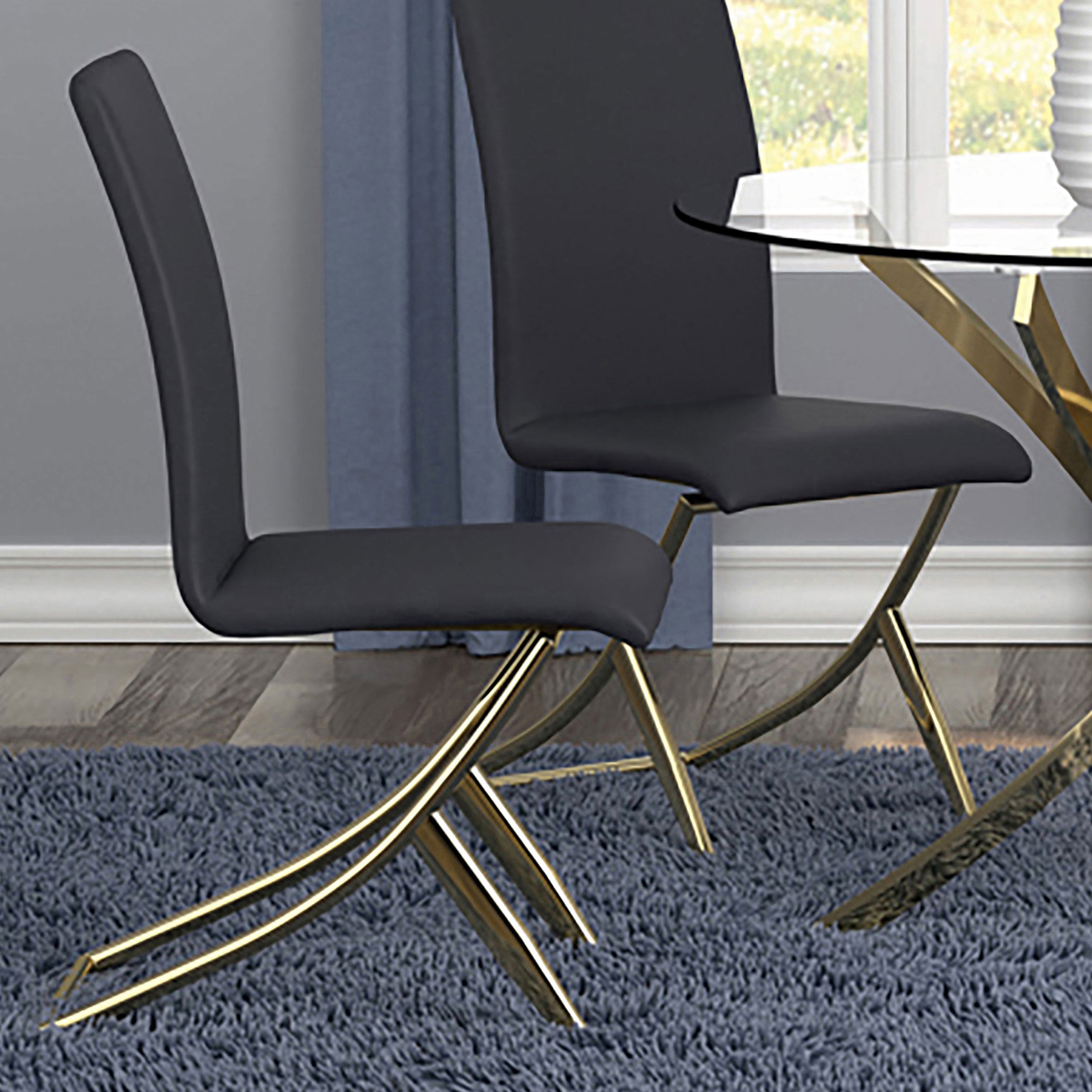 Carmelia Upholstered Dining Side Chair Black (Set of 4) — view 2