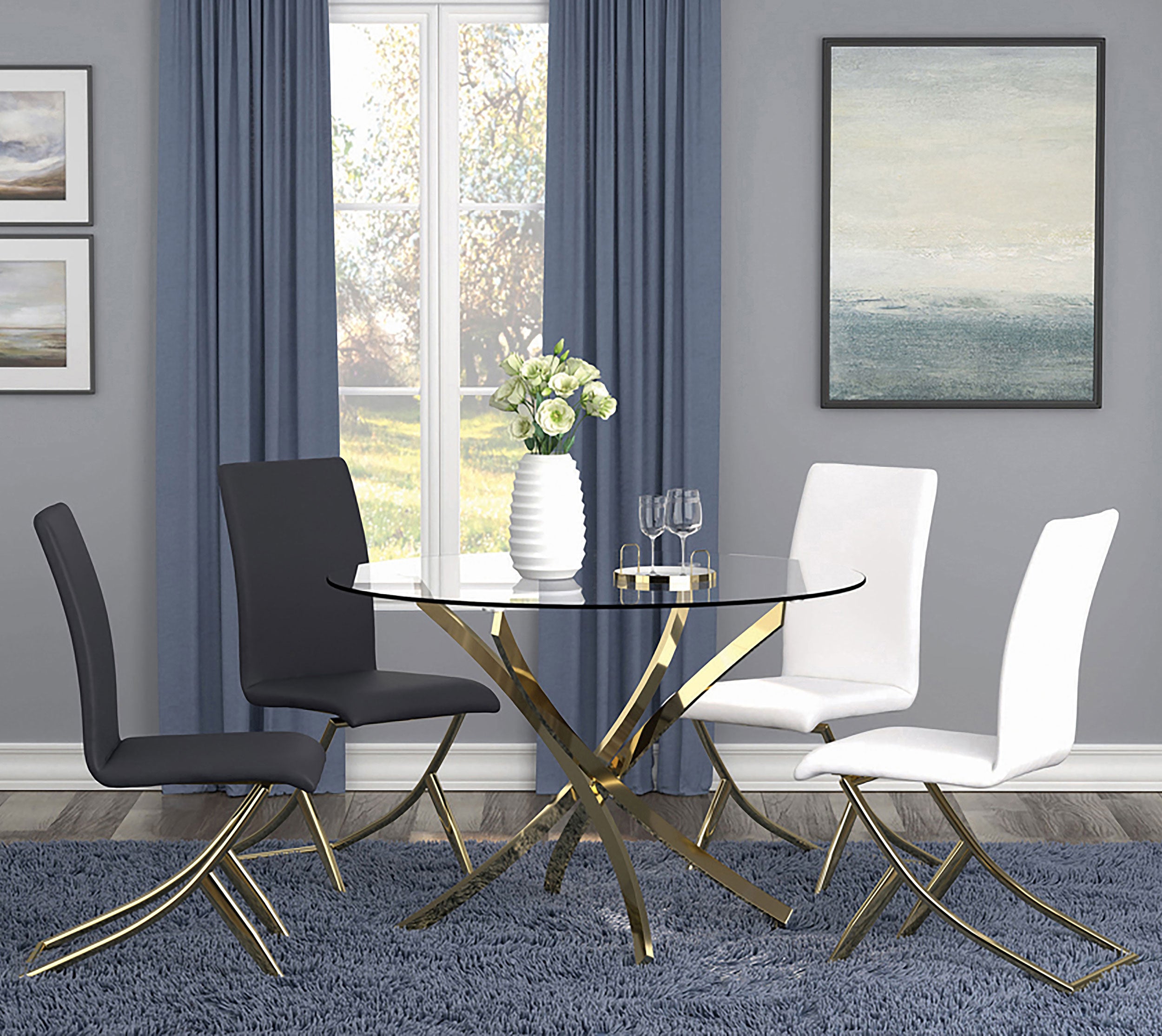 Carmelia Upholstered Dining Side Chair Black (Set of 4) — view 16