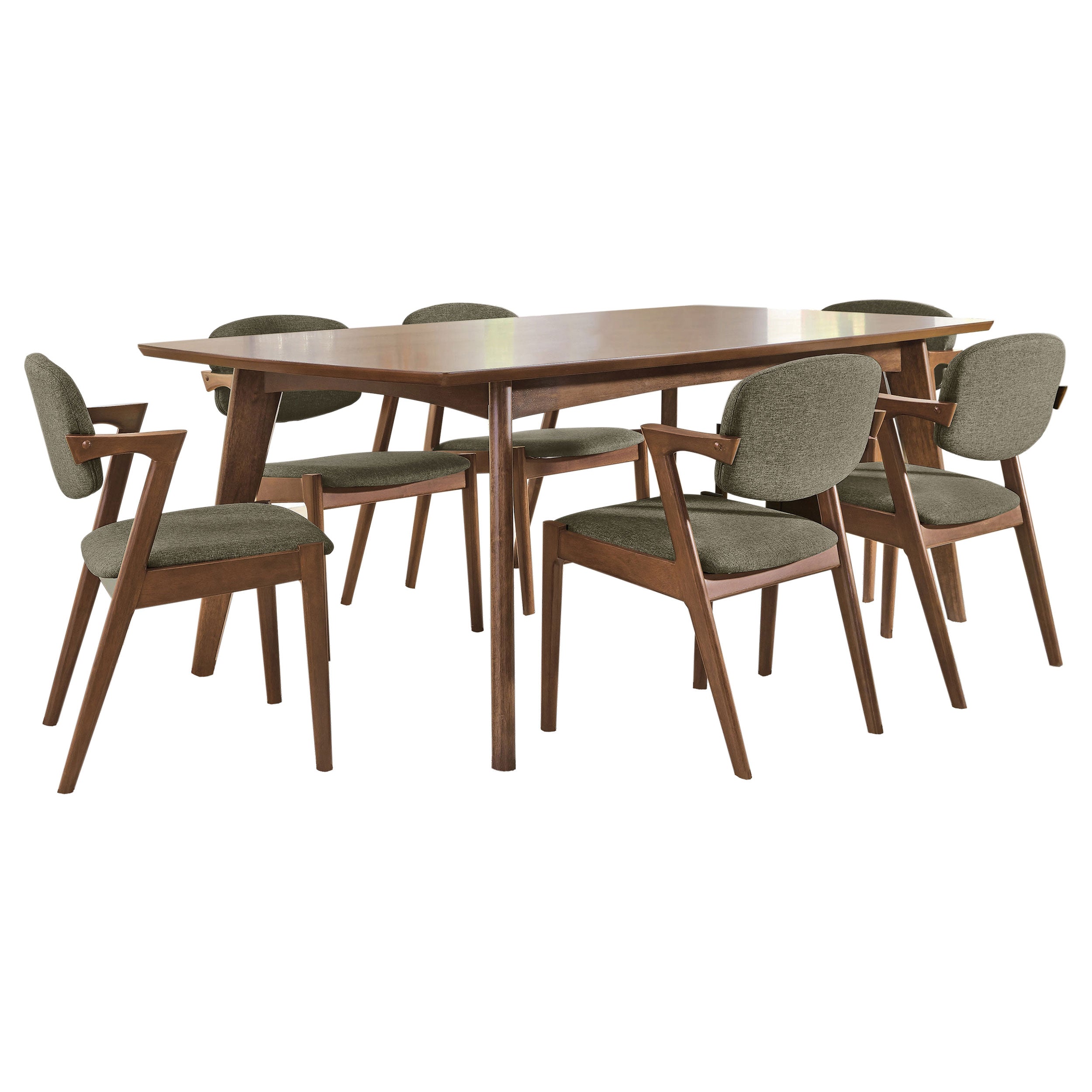 Malone 7-piece Rectangular Dining Table Set Dark Walnut — view 2