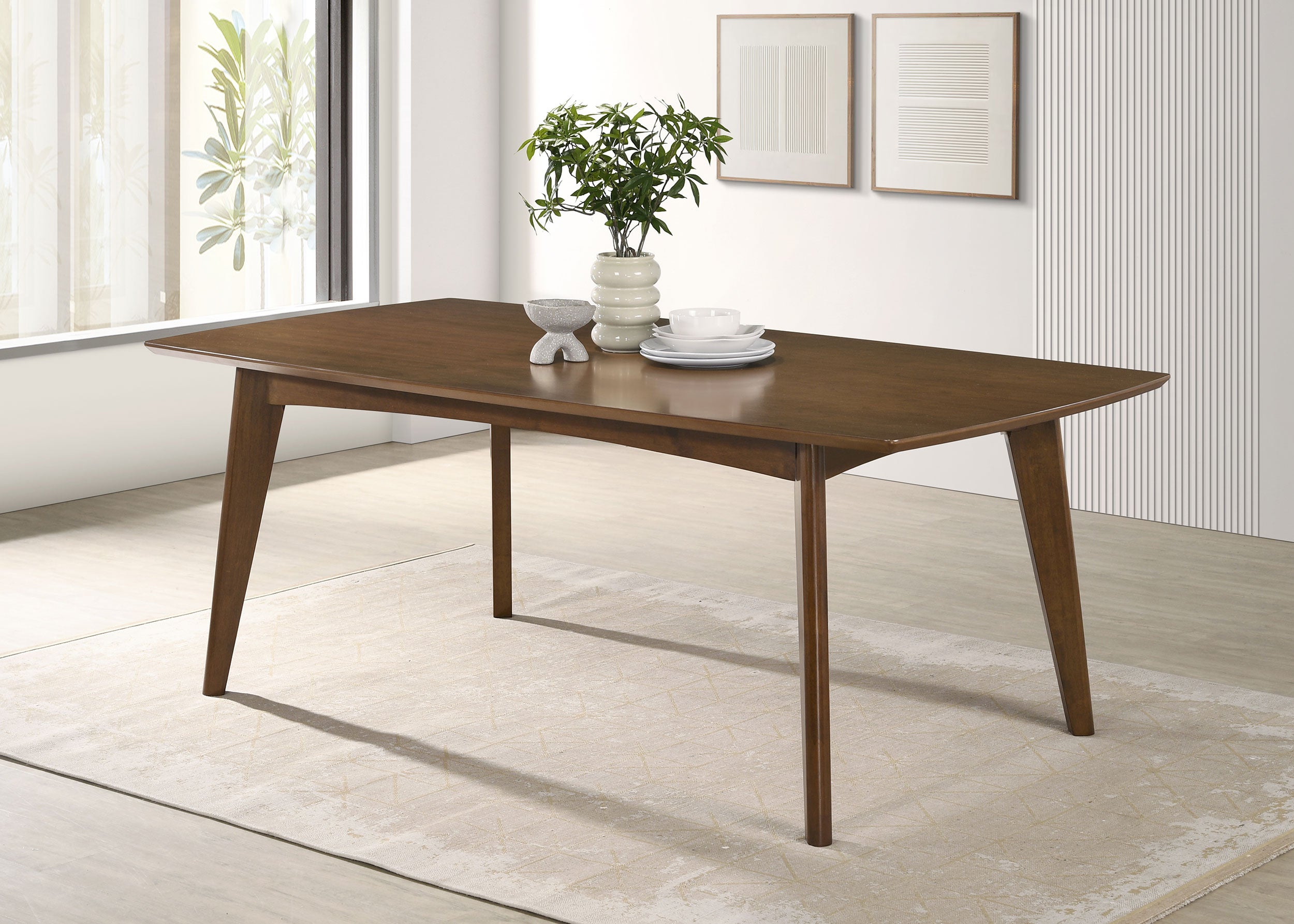 Malone Rectangular 78-inch Wood Dining Table Dark Walnut — view 2