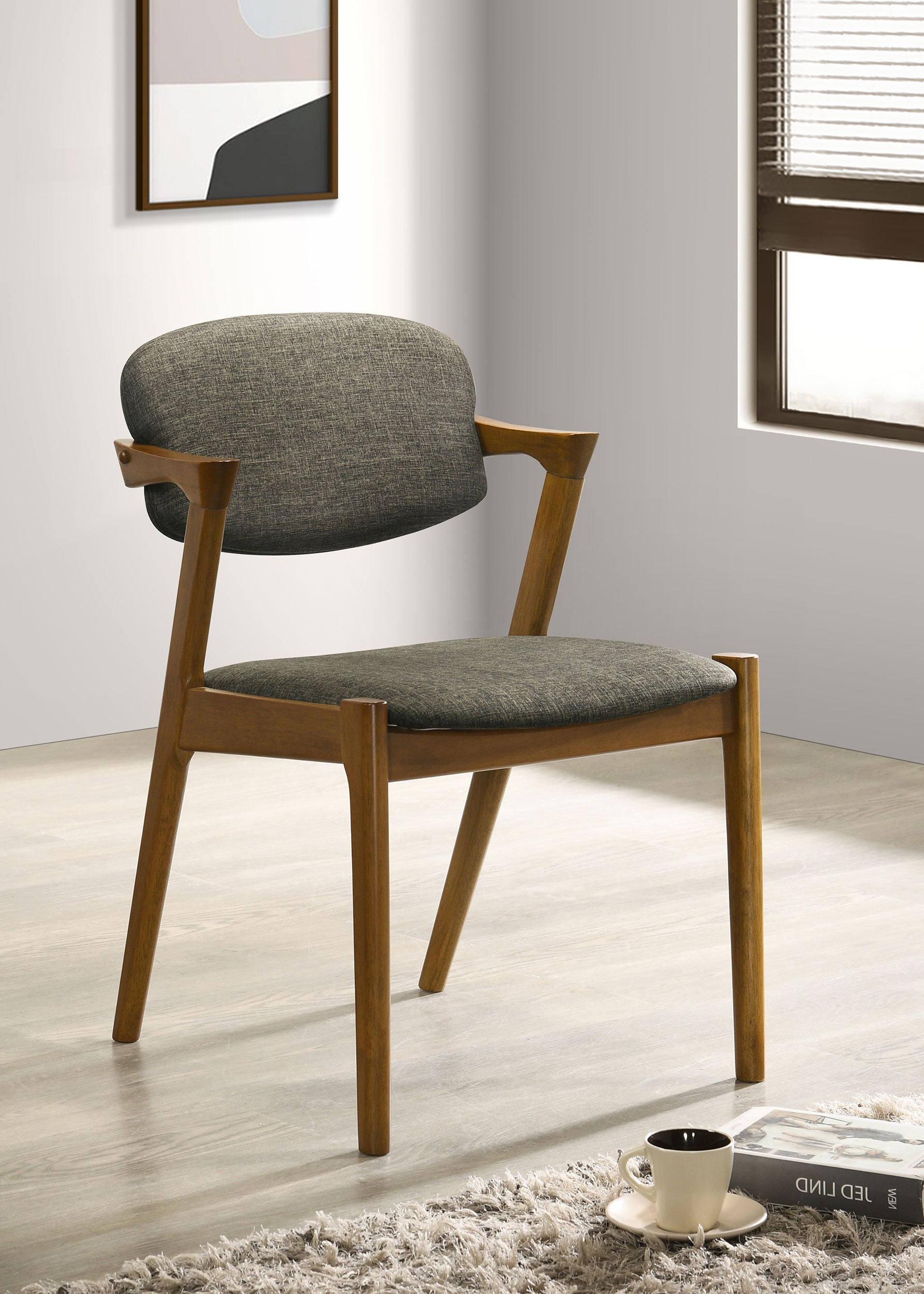 Malone Padded Wood Dining Arm Chair Dark Walnut (Set of 2) — view 2