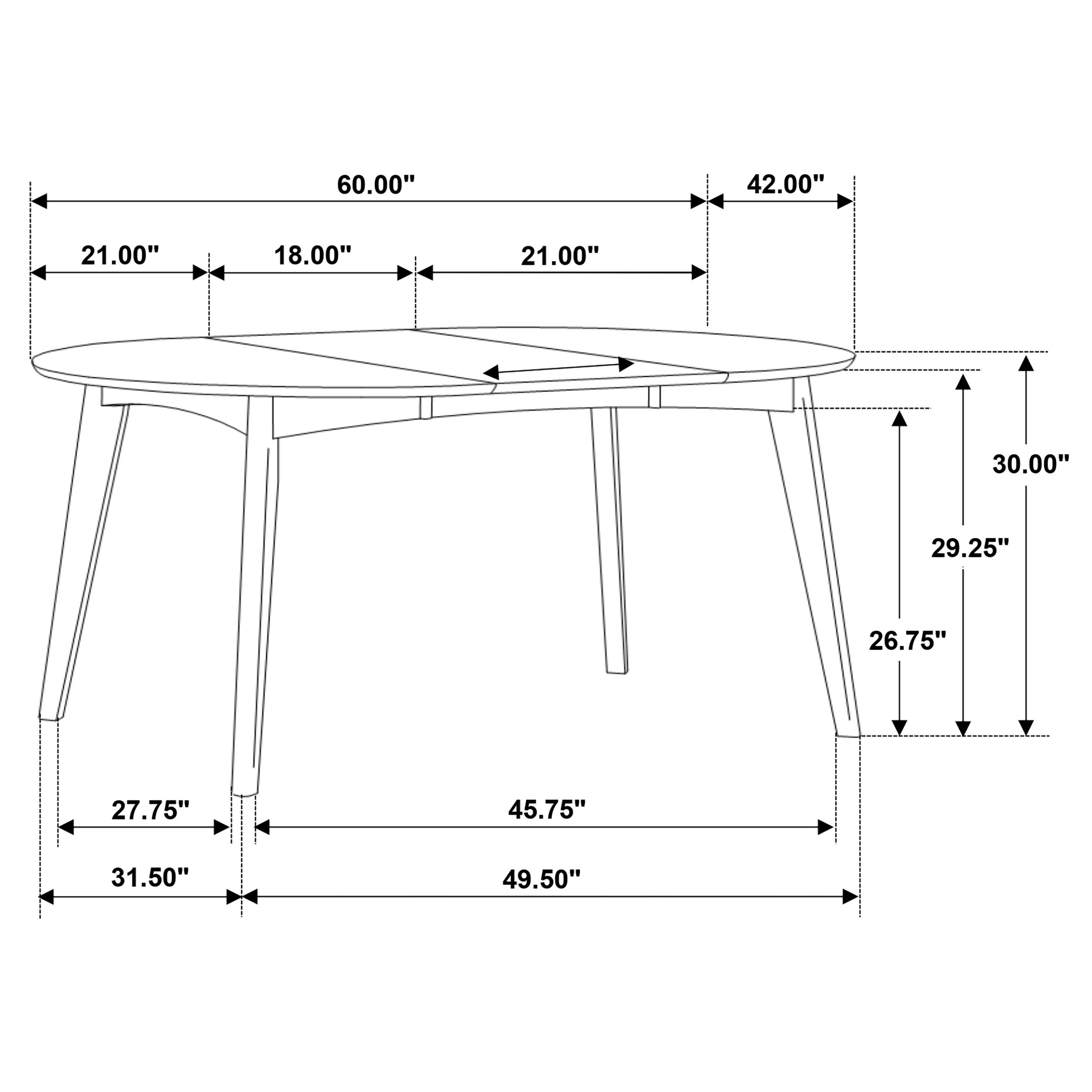 Jedda 5-piece Oval Dining Table Set Dark Walnut — view 13