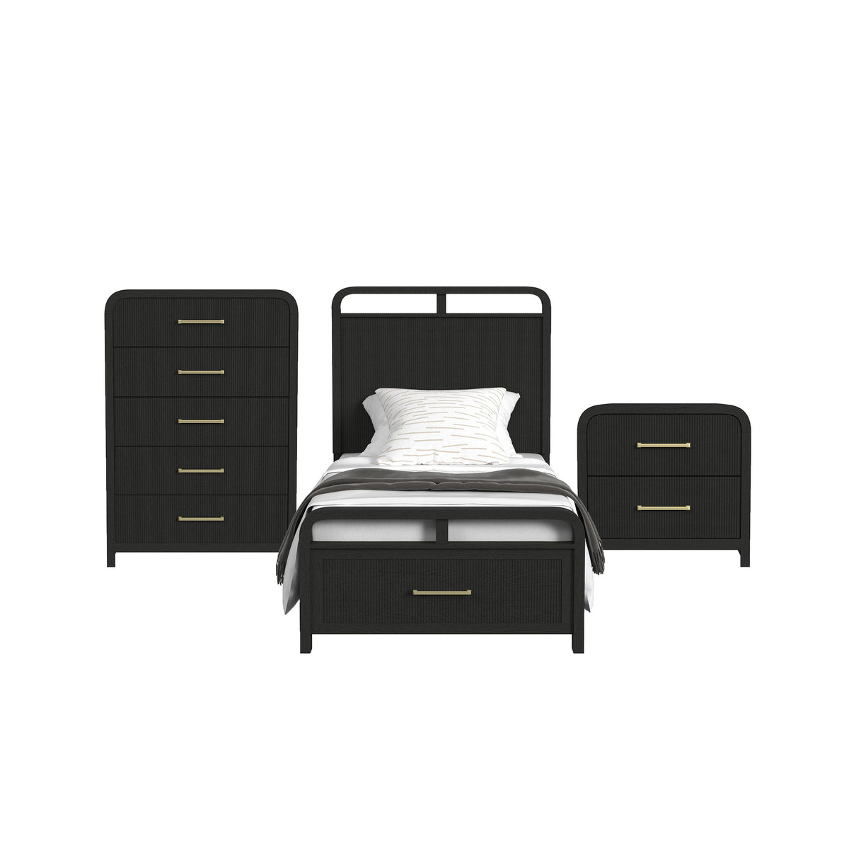 Ridgemont Storage Bedroom Set in Black by Elements International, view 3