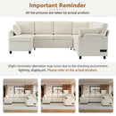 U-Shaped Sectional Sleeper Sofa With Ample Storage Space, 2 Cup Holders And Charging Ports For Living Room