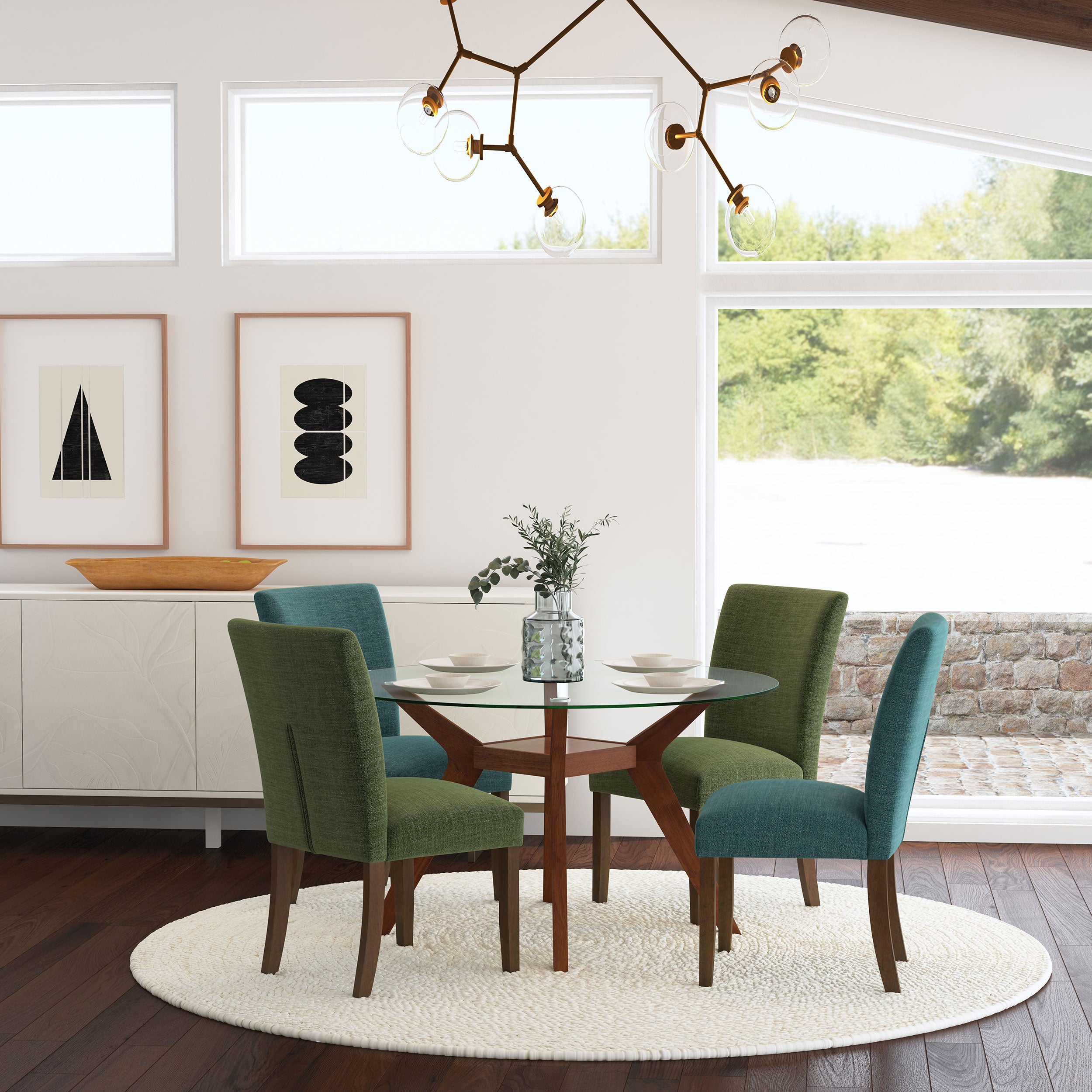 Paxton Upholstered Dining Side Chair Green (Set of 2) — view 14